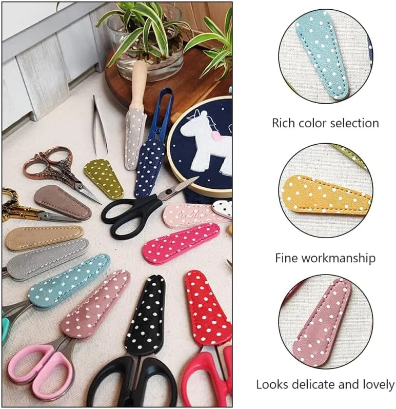 بسته 3 عددی محافظ قیچی Beavorty، محافظ قیچی تکی برای منزل، روکش چرمی PU برای قیچی، محافظ روکش قیچی، قاب محافظ ضربدری، ست قیچی مژه، کیف چرمی