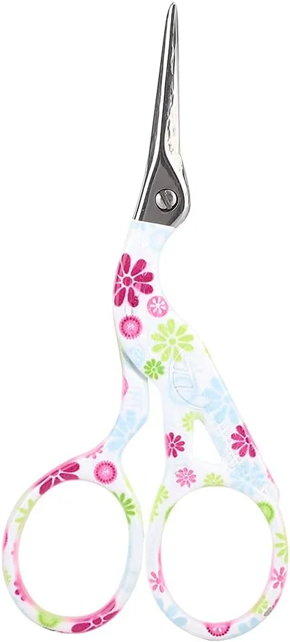 قیچی آرایشی، قیچی استیل با طرح گل، ساخته شده از استیل ضد زنگ، 9 * 4 * 0.3 سانتی متر، مناسب برای گیتار، خیاطی، کاردستی و مصارف خانگی (آبی، صورتی، قرمز)