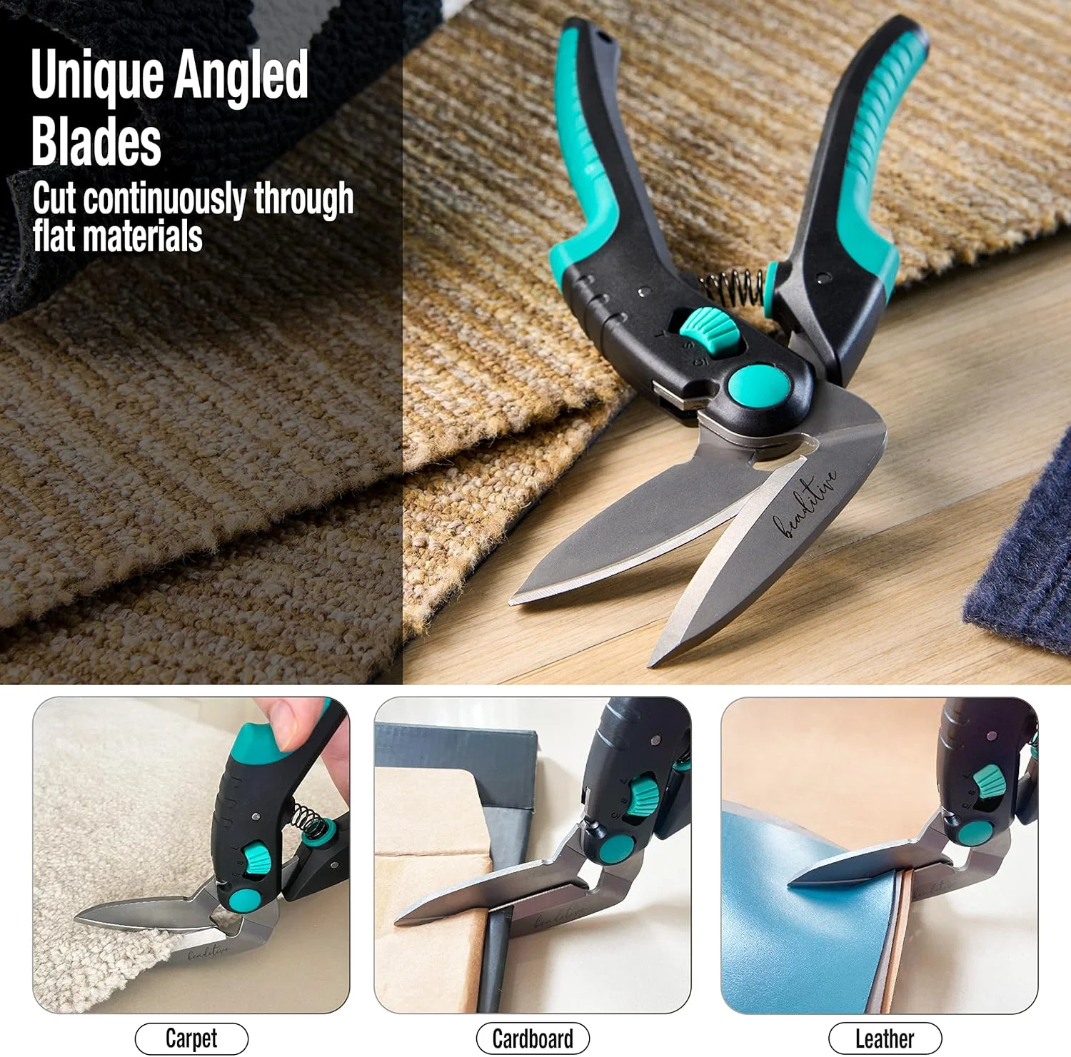 قیچی چند منظوره سنگین Beaditive با زاویه 25 سانتی متری - فولاد ضد زنگ ژاپنی، تیغه دندانه دار - قیچی صنعتی برای پارچه های ضخیم، چرم، مقوا، فرش، چمن مصنوعی قیچی چند منظوره سنگین Beaditive با زاویه 25 سانتی متری - فولاد ضد زنگ ژاپنی، تیغه دندانه دار - قیچی صنعتی برای پارچه های ضخیم، چرم، مقوا، فرش، چمن مصنوعی