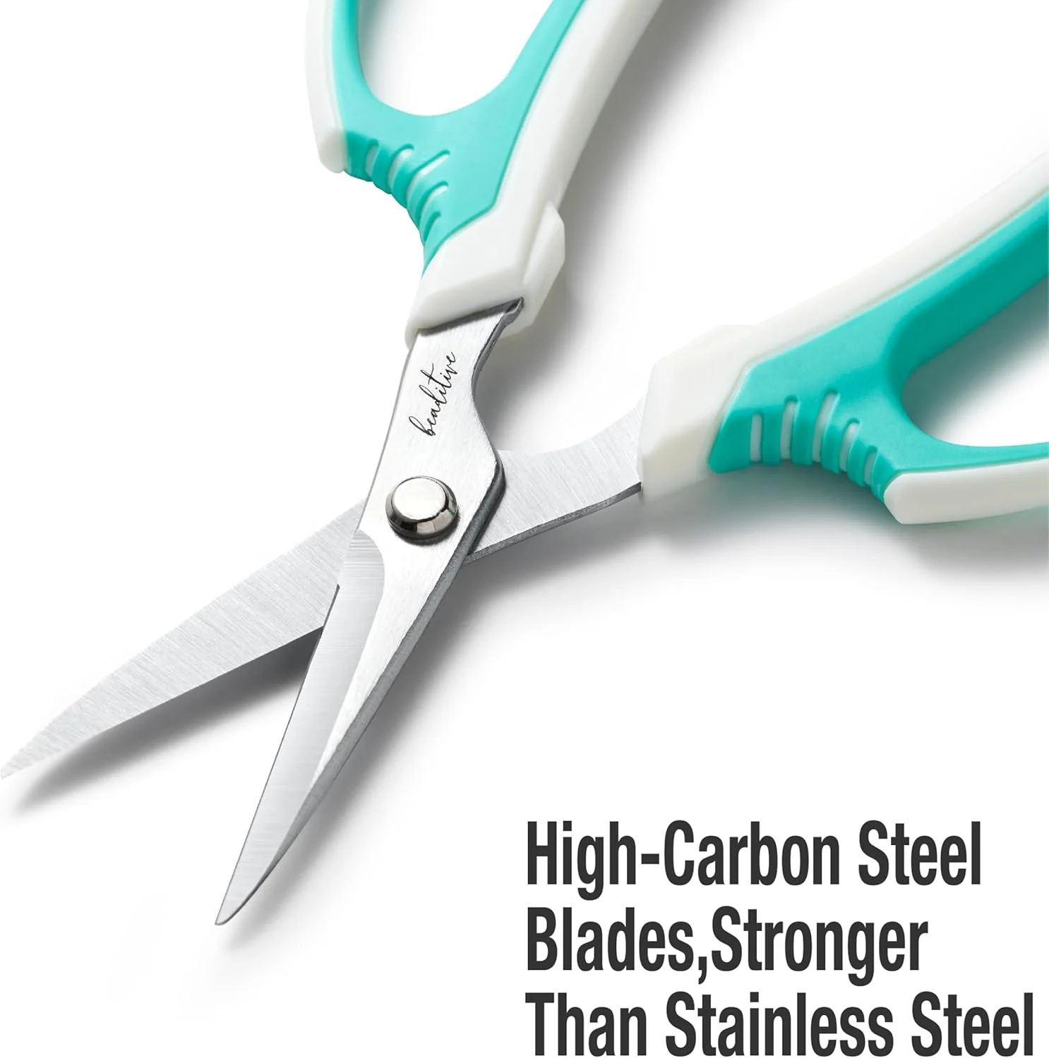 قیچی چند منظوره صنایع دستی Beaditive - قیچی اهرمی با تیغه های فولاد کربنی تیز - قیچی خیاطی ارگونومیک برای پروژه های سنگین - قیچی ایمن برای دفتر، اسکرپ بوک، چرم