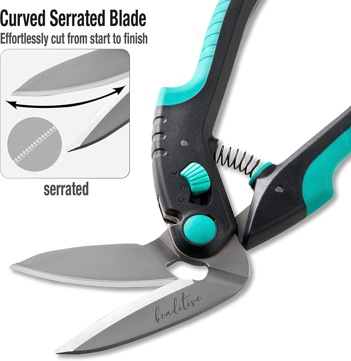 قیچی چند منظوره سنگین Beaditive با زاویه 25 سانتی متری - فولاد ضد زنگ ژاپنی، تیغه دندانه دار - قیچی صنعتی برای پارچه های ضخیم، چرم، مقوا، فرش، چمن مصنوعی قیچی چند منظوره سنگین Beaditive با زاویه 25 سانتی متری - فولاد ضد زنگ ژاپنی، تیغه دندانه دار - قیچی صنعتی برای پارچه های ضخیم، چرم، مقوا، فرش، چمن مصنوعی