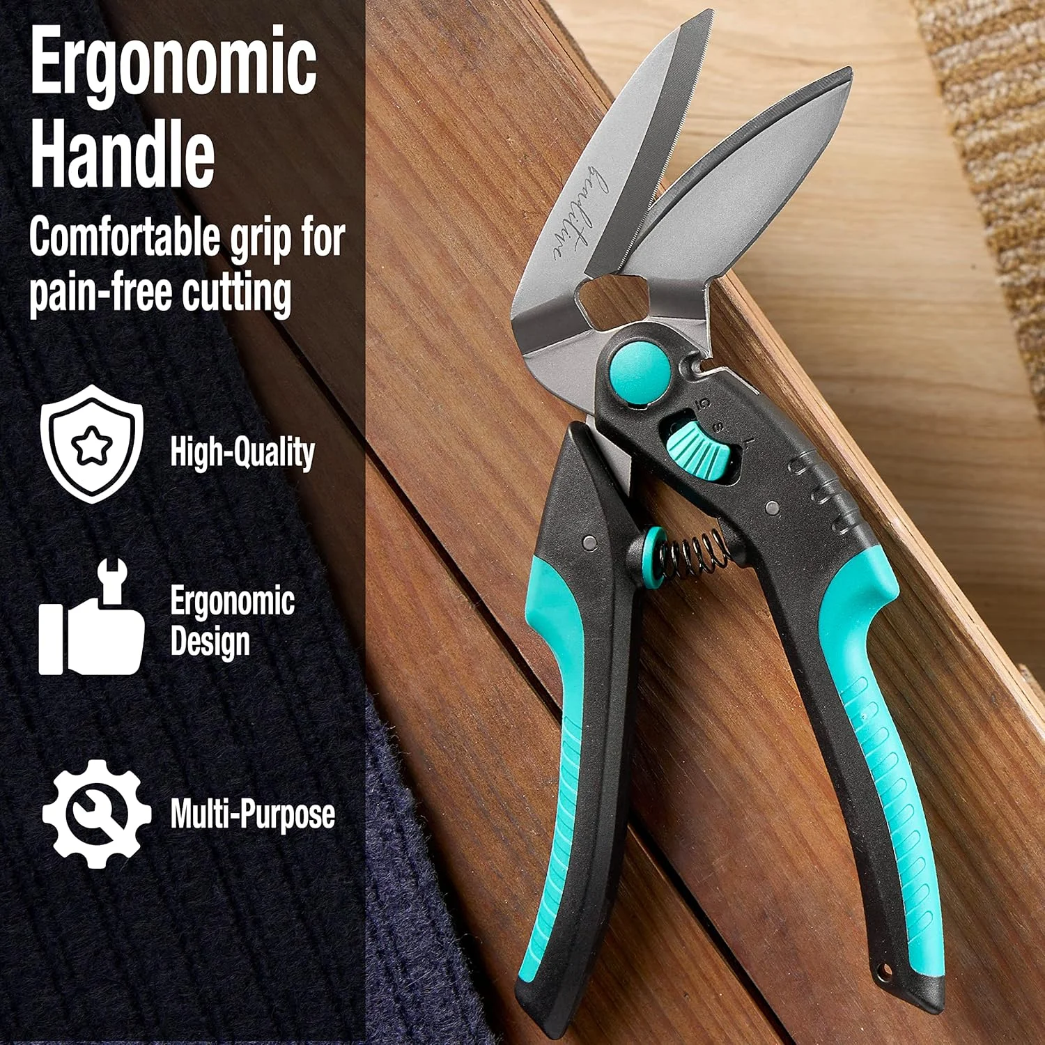 قیچی چند منظوره سنگین Beaditive با زاویه 25 سانتی متری - فولاد ضد زنگ ژاپنی، تیغه دندانه دار - قیچی صنعتی برای پارچه های ضخیم، چرم، مقوا، فرش، چمن مصنوعی قیچی چند منظوره سنگین Beaditive با زاویه 25 سانتی متری - فولاد ضد زنگ ژاپنی، تیغه دندانه دار - قیچی صنعتی برای پارچه های ضخیم، چرم، مقوا، فرش، چمن مصنوعی