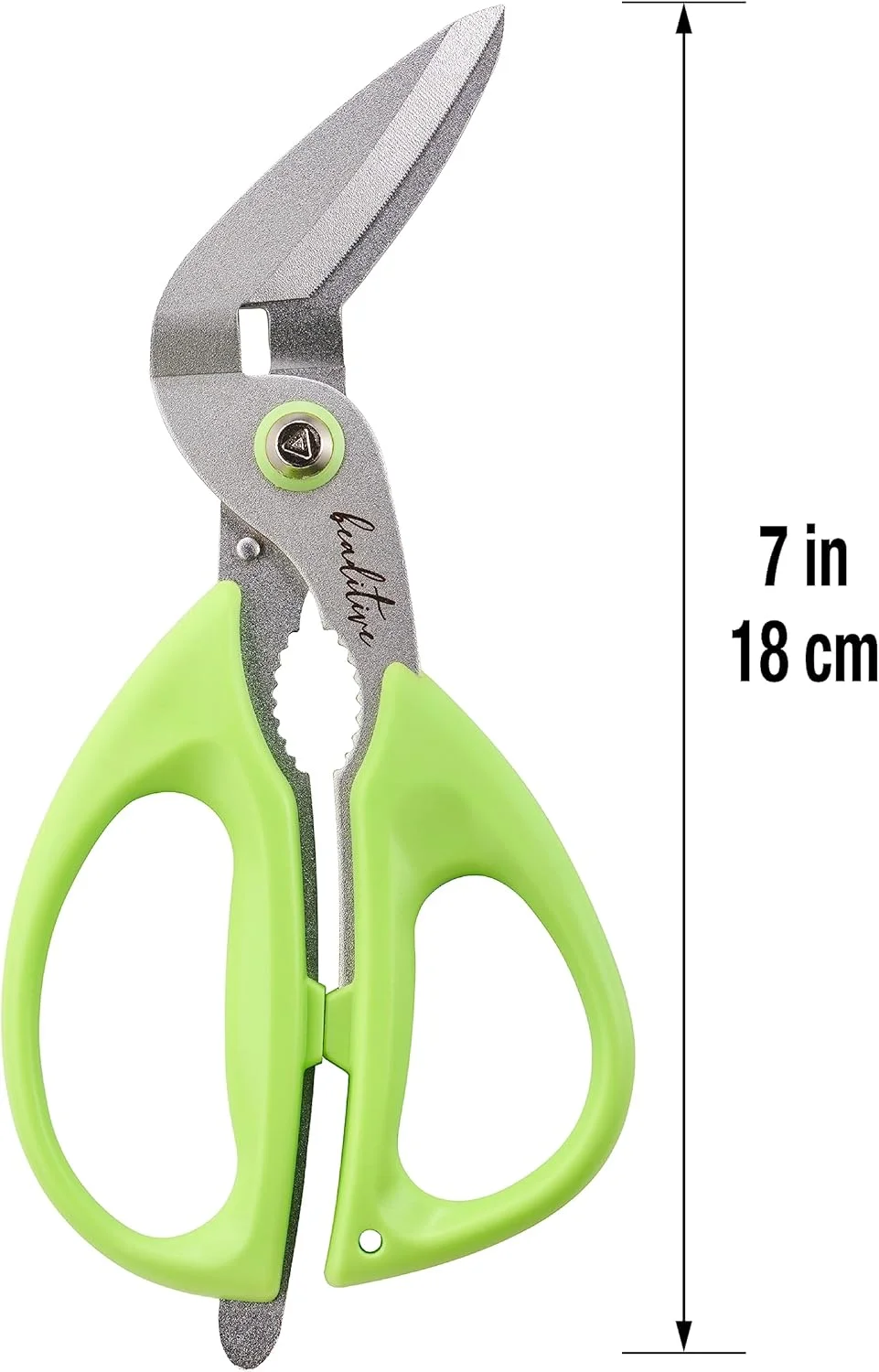 قیچی زاویه دار چند منظوره 18 سانتی متری با کارایی بالا Beaditive - تیغه دندانه دار فولاد ضد زنگ ژاپنی - قیچی کاردستی برای مقوا، پلاستیک، چرم، پارچه و بسته بندی