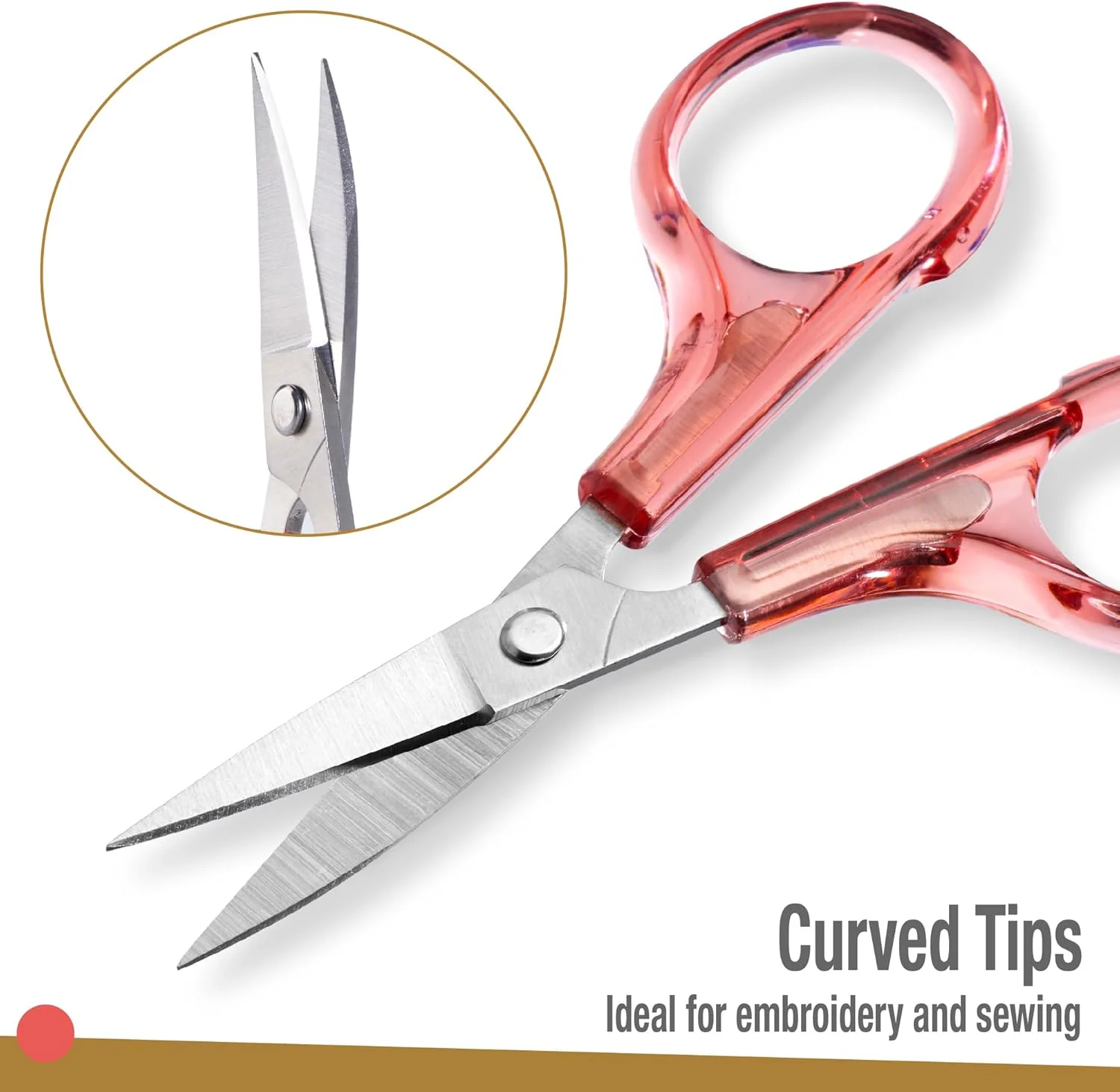 ست قیچی های ظریف کاری بیدیتیو (2 عدد) خمیده و صاف، تیز، جمع و جور، خیاطی، گلدوزی، برش کاغذ، کاردستی، استیل ضد زنگ، دارای محافظ (آبی)