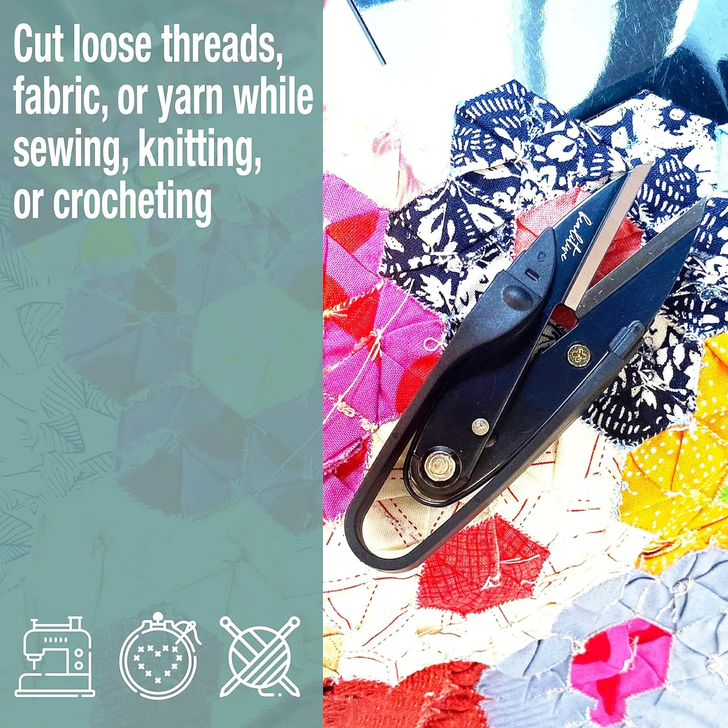 قیچی نخ زن ممتاز Beaditive - قیچی نخ، کاموا، گلدوزی برای خیاطی، تکه دوزی، بافندگی، جواهرسازی - تیغه های فولادی پر کربن با درپوش محافظ و بند گردن