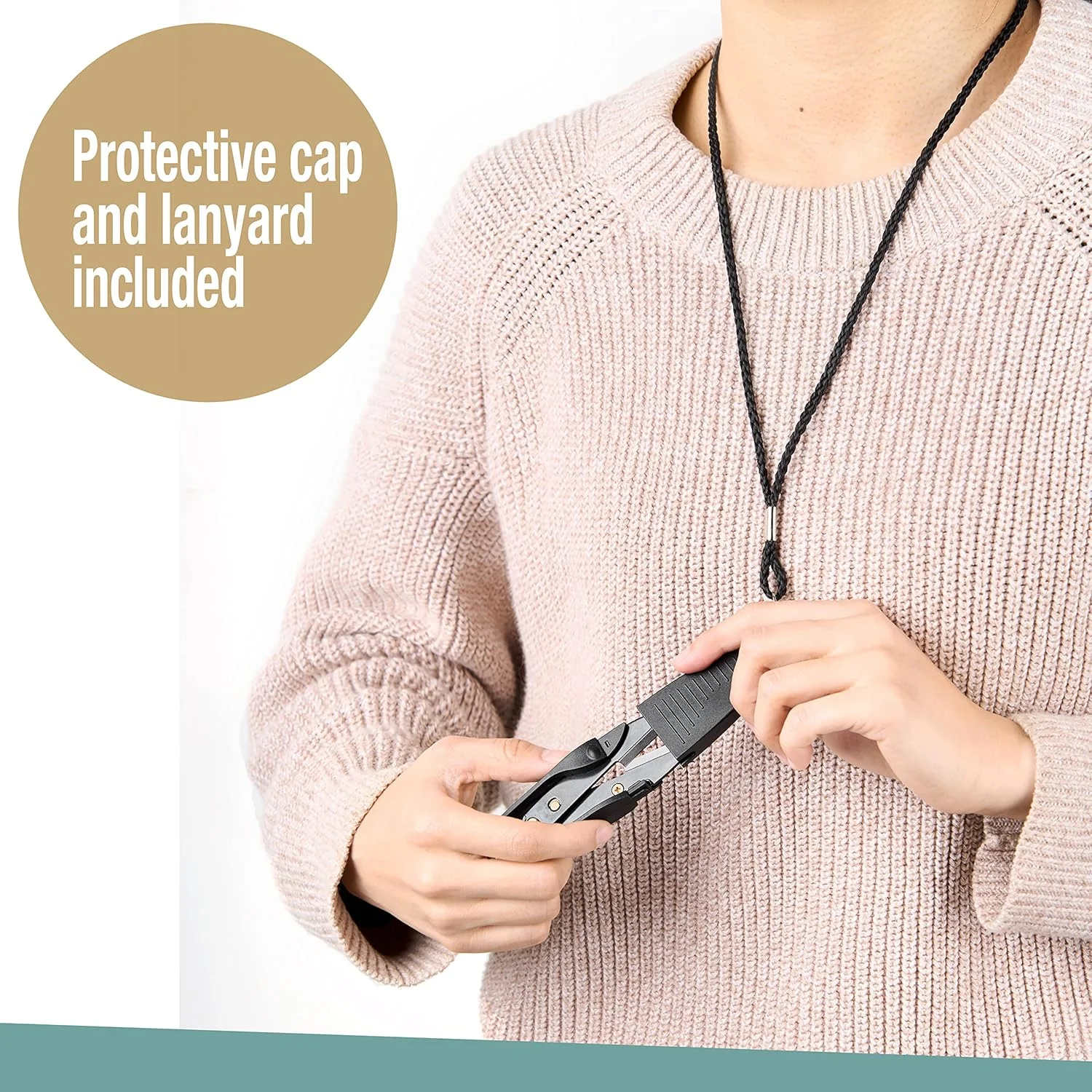 قیچی نخ زن ممتاز Beaditive - قیچی نخ، کاموا، گلدوزی برای خیاطی، تکه دوزی، بافندگی، جواهرسازی - تیغه های فولادی پر کربن با درپوش محافظ و بند گردن