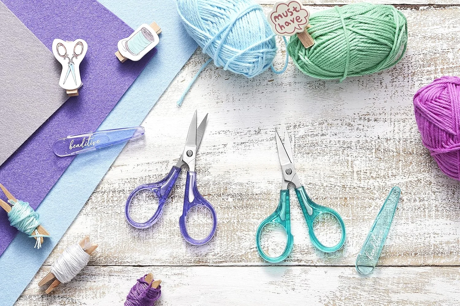 ست قیچی کوچک مخصوص کارهای ظریف Beaditive (2 عددی) خمیده و صاف، تیز، جمع و جور برای مدرسه | خیاطی، گلدوزی، برش کاغذ، کاردستی | فولاد ضد زنگ | دارای پوشش محافظ ست قیچی کوچک مخصوص کارهای ظریف Beaditive (2 عددی) خمیده و صاف، تیز، جمع و جور برای مدرسه | خیاطی، گلدوزی، برش کاغذ، کاردستی | فولاد ضد زنگ | دارای پوشش محافظ