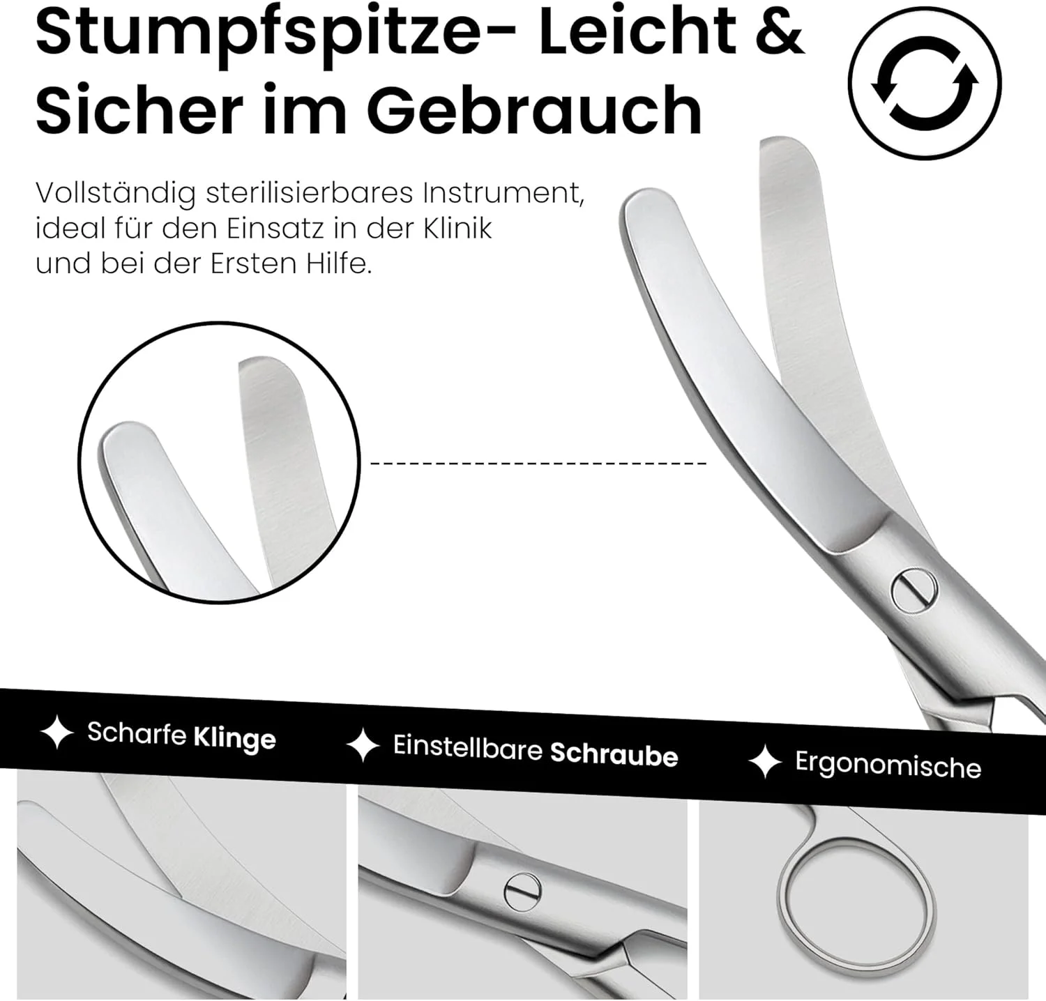 قیچی بانداژ ۱۴ سانتی‌متری لبه منحنی