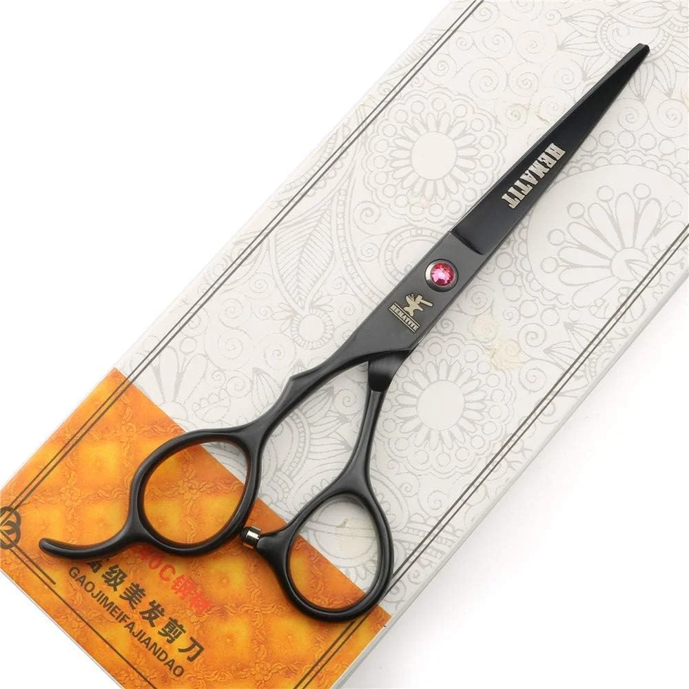 قیچی آرایشگری مخصوص دست چپ، ست قیچی آرایشگری 5.5 اینچ و 6 اینچ، ابزار آرایشگری (ست قرمز 6 اینچی)