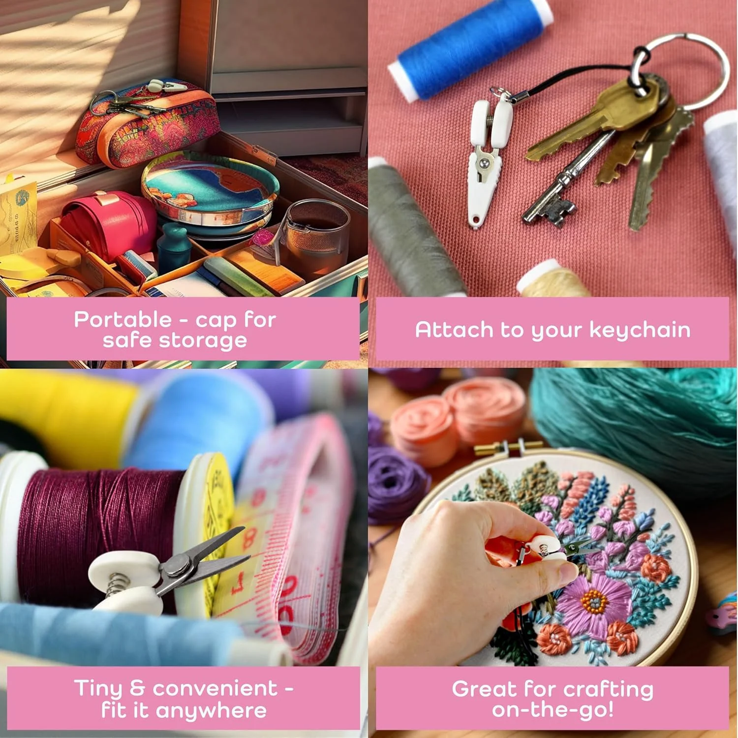 قیچی کوچک قابل حمل BambooMN مدل Itty Bitty Snippy - آبی شوک - 1 عدد