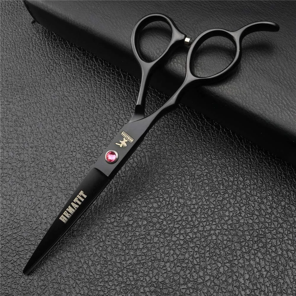 قیچی آرایشگری مخصوص دست چپ، ست قیچی آرایشگری 5.5 اینچ و 6 اینچ، ابزار آرایشگری (ست قرمز 6 اینچی)