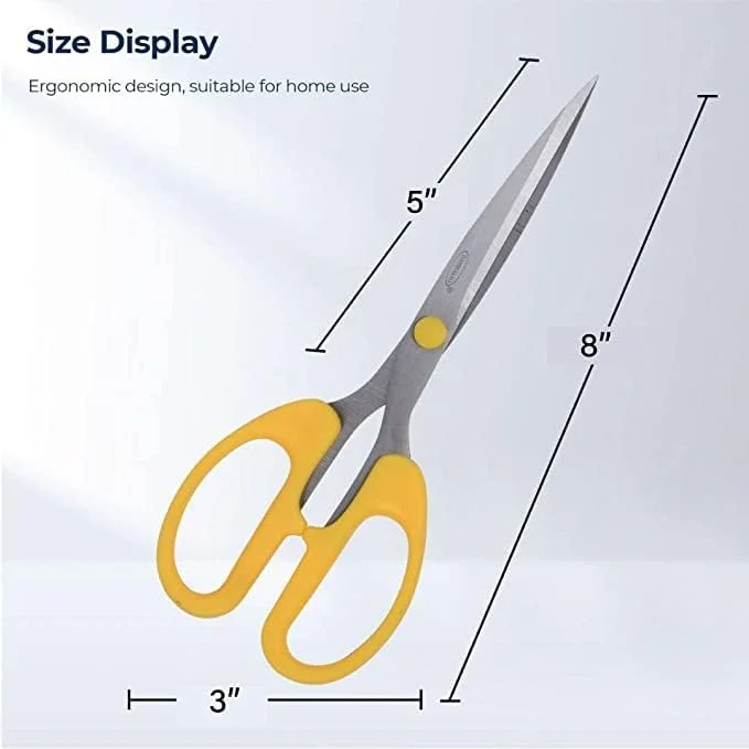 قیچی چند منظوره 8 اینچی بامبالیو BA018 با دسته نرم و راحت، بسته 2 عددی قیچی چند منظوره 8 اینچی بامبالیو BA018 با دسته نرم و راحت، بسته 2 عددی