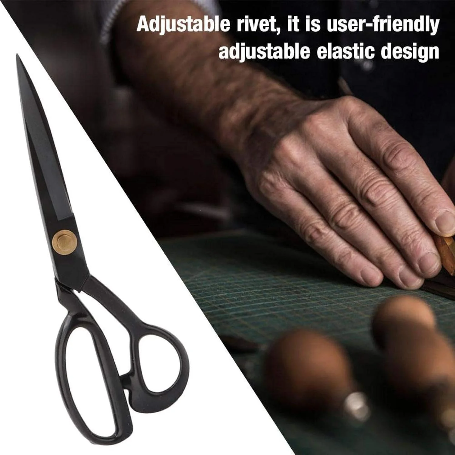 قیچی پارچه بابائو، قیچی سنگین برای برش چرم، خیاطی و صنایع دستی، فولاد مشکی (HC-11 اینچ) قیچی پارچه بابائو، قیچی سنگین برای برش چرم، خیاطی و صنایع دستی، فولاد مشکی (HC-11 اینچ)