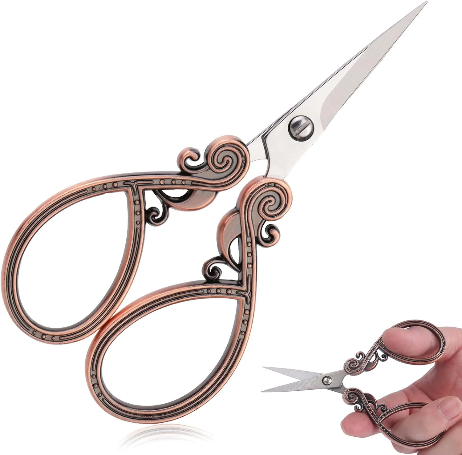 قیچی گلدوزی آزونه، قیچی به سبک اروپایی قدیمی، قیچی گلدوزی با نوک تیز کوچک، قیچی خیاطی برای سوزن دوزی، کوک متقاطع، خیاطی، ابزارهای DIY، قیچی کوچک خیاطی