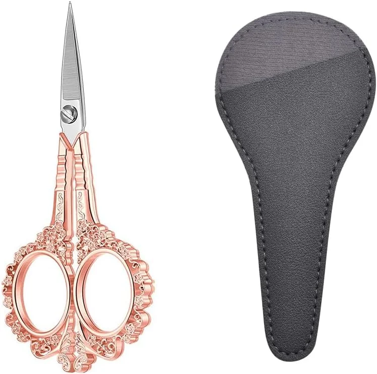 قیچی خیاطی و گلدوزی ظریف آزونه 4.5 اینچی با غلاف محافظ - ایده آل برای صنایع دستی، کوک متقاطع، سوزن دوزی، آثار هنری، برش نخ و کاموا (رزگلد) قیچی خیاطی و گلدوزی ظریف آزونه 4.5 اینچی با غلاف محافظ - ایده آل برای صنایع دستی، کوک متقاطع، سوزن دوزی، آثار هنری، برش نخ و کاموا (رزگلد)