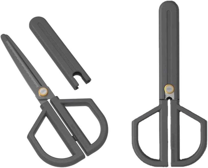 قیچی چند منظوره آزون، ابزار ضروری قابل حمل برای منزل، قیچی ایمنی صنایع دستی با غلاف محافظ، قابل تنظیم کشش برای دست چپ و راست، ضد لغزش و مقاوم در برابر زنگ زدگی برای خانه و محل کار