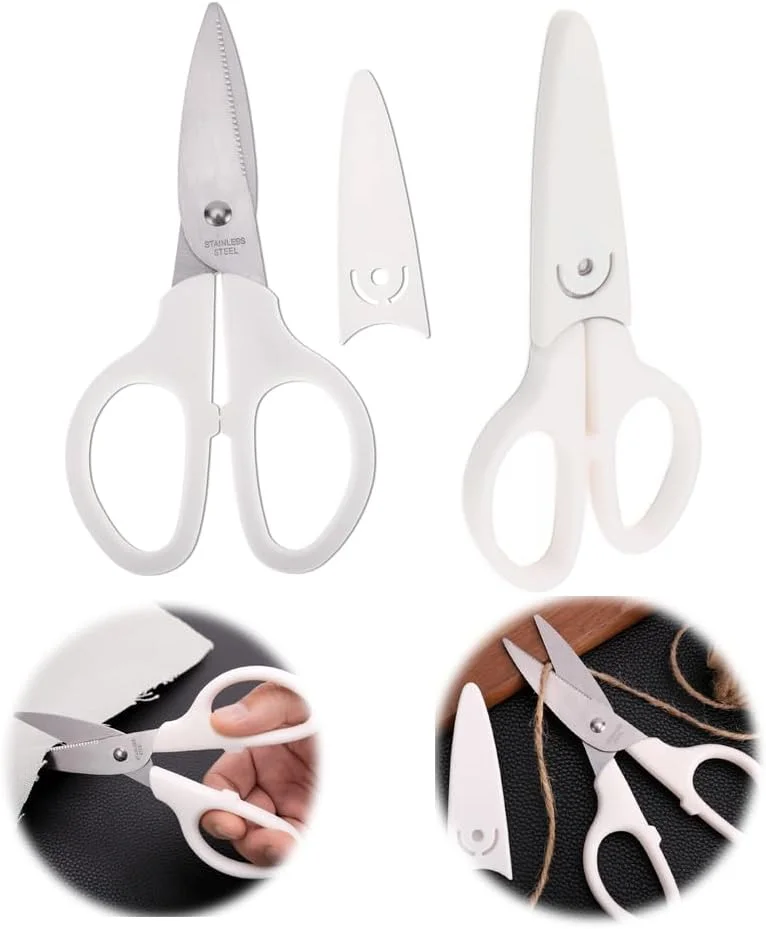 قیچی سفید 6 اینچی ممتاز Azonee برای دفتر و خانه - ابزار بادوام با لبه های صاف برای خیاطی، کاردستی و موارد دیگر - شامل روکش محافظ - ایده آل برای مدرسه، دفتر و استفاده در منزل قیچی سفید 6 اینچی ممتاز Azonee برای دفتر و خانه - ابزار بادوام با لبه های صاف برای خیاطی، کاردستی و موارد دیگر - شامل روکش محافظ - ایده آل برای مدرسه، دفتر و استفاده در منزل