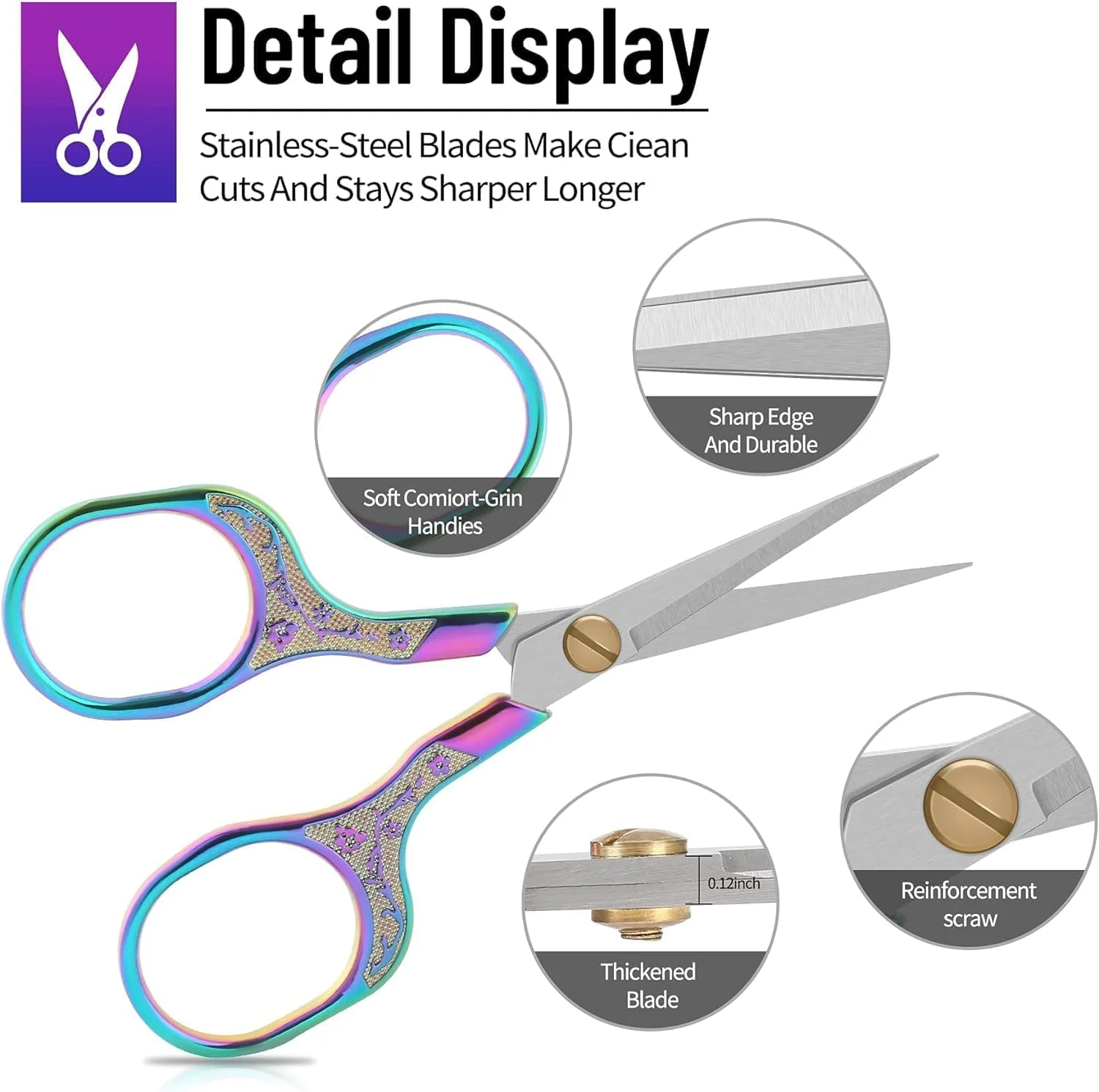 قیچی های گلدوزی دقیق آزونه، 5 اینچ، قیچی های قدیمی با تیغه فوق العاده تیز، قیچی های کوچک اسکاچ برای مصارف چند منظوره برای گلدوزی، خیاطی، کارهای هنری، صنایع دستی، استفاده روزانه DIY، 2 عددی قیچی های گلدوزی دقیق آزونه، 5 اینچ، قیچی های قدیمی با تیغه فوق العاده تیز، قیچی های کوچک اسکاچ برای مصارف چند منظوره برای گلدوزی، خیاطی، کارهای هنری، صنایع دستی، استفاده روزانه DIY، 2 عددی