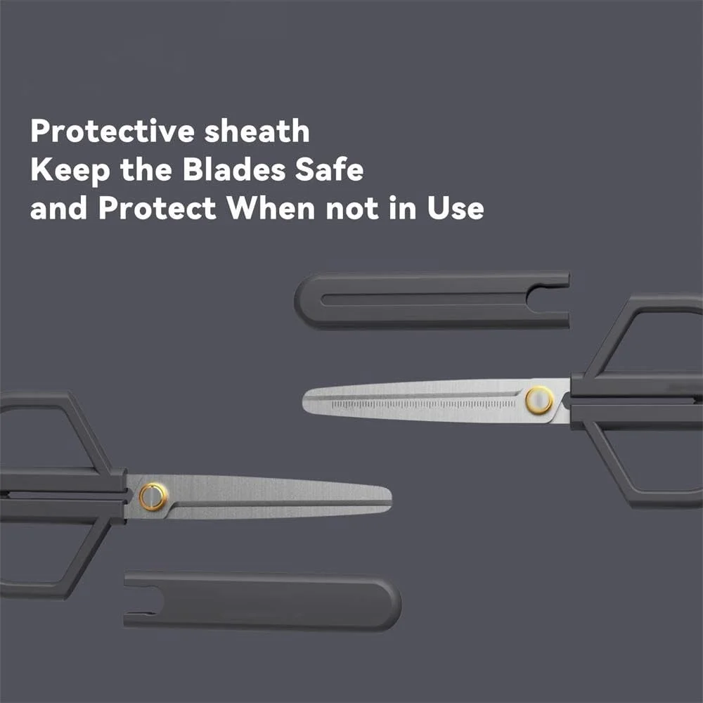 قیچی چند منظوره آزون، ابزار ضروری قابل حمل برای منزل، قیچی ایمنی صنایع دستی با غلاف محافظ، قابل تنظیم کشش برای دست چپ و راست، ضد لغزش و مقاوم در برابر زنگ زدگی برای خانه و محل کار قیچی چند منظوره آزون، ابزار ضروری قابل حمل برای منزل، قیچی ایمنی صنایع دستی با غلاف محافظ، قابل تنظیم کشش برای دست چپ و راست، ضد لغزش و مقاوم در برابر زنگ زدگی برای خانه و محل کار