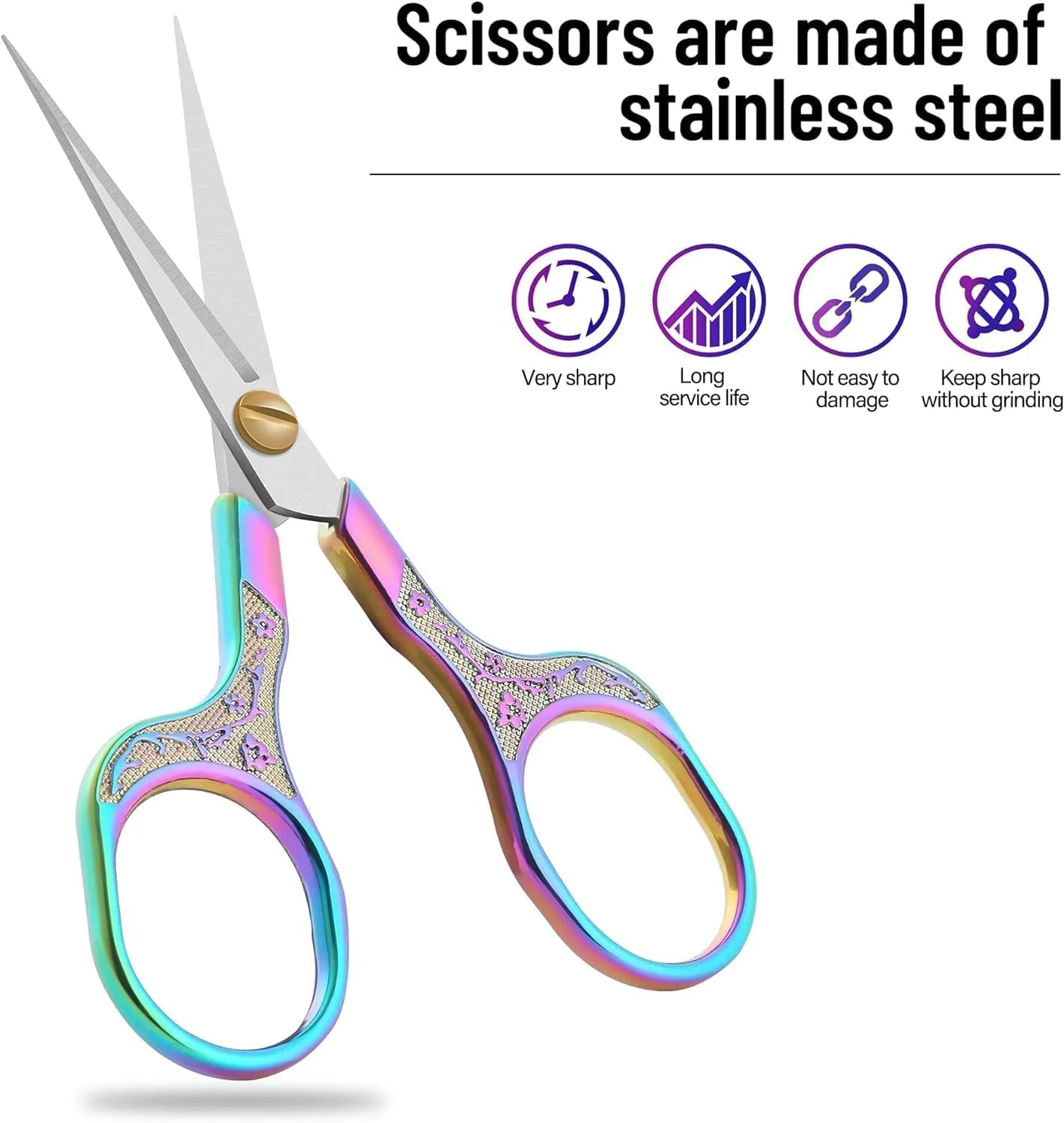 قیچی های گلدوزی دقیق آزونه، 5 اینچ، قیچی های قدیمی با تیغه فوق العاده تیز، قیچی های کوچک اسکاچ برای مصارف چند منظوره برای گلدوزی، خیاطی، کارهای هنری، صنایع دستی، استفاده روزانه DIY، 2 عددی قیچی های گلدوزی دقیق آزونه، 5 اینچ، قیچی های قدیمی با تیغه فوق العاده تیز، قیچی های کوچک اسکاچ برای مصارف چند منظوره برای گلدوزی، خیاطی، کارهای هنری، صنایع دستی، استفاده روزانه DIY، 2 عددی