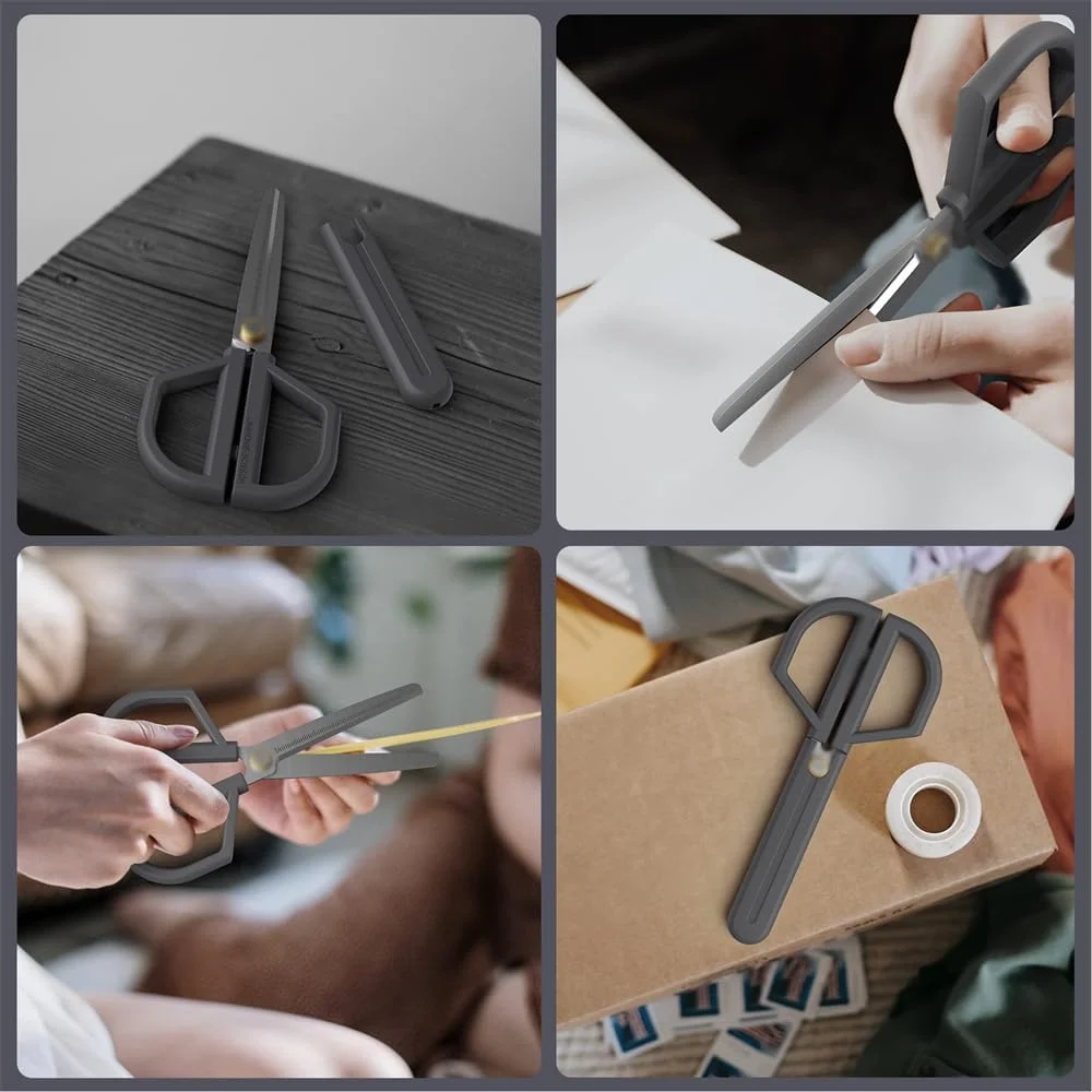 قیچی چند منظوره آزون، ابزار ضروری قابل حمل برای منزل، قیچی ایمنی صنایع دستی با غلاف محافظ، قابل تنظیم کشش برای دست چپ و راست، ضد لغزش و مقاوم در برابر زنگ زدگی برای خانه و محل کار قیچی چند منظوره آزون، ابزار ضروری قابل حمل برای منزل، قیچی ایمنی صنایع دستی با غلاف محافظ، قابل تنظیم کشش برای دست چپ و راست، ضد لغزش و مقاوم در برابر زنگ زدگی برای خانه و محل کار