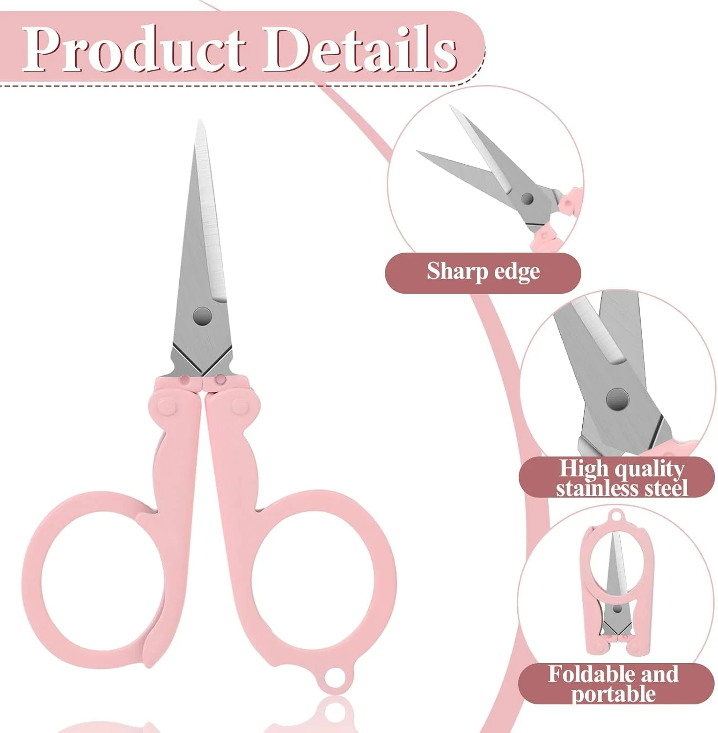 قیچی تاشو کوچک Azonee، قیچی استیل ضد زنگ با درپوش ایمنی، قیچی مسافرتی، برش کوچک برای برش، اسکرپ بوک، کاردستی، خیاطی، استفاده در خانه و مسافرت - 4 عدد قیچی تاشو کوچک Azonee، قیچی استیل ضد زنگ با درپوش ایمنی، قیچی مسافرتی، برش کوچک برای برش، اسکرپ بوک، کاردستی، خیاطی، استفاده در خانه و مسافرت - 4 عدد