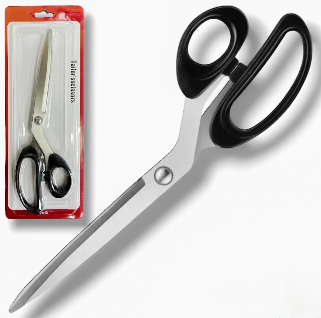 قیچی پارچه حرفه ای AXIYIBZI سایز 10 اینچ برای برش پارچه | قیچی پارچه ای سنگین برای برش چرم، قیچی خیاطی تیز صنعتی برای هنرمندان دفتر کار خانگی و خیاطان