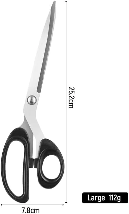 قیچی پارچه حرفه ای AXIYIBZI سایز 10 اینچ برای برش پارچه | قیچی پارچه ای سنگین برای برش چرم، قیچی خیاطی تیز صنعتی برای هنرمندان دفتر کار خانگی و خیاطان قیچی پارچه حرفه ای AXIYIBZI سایز 10 اینچ برای برش پارچه | قیچی پارچه ای سنگین برای برش چرم، قیچی خیاطی تیز صنعتی برای هنرمندان دفتر کار خانگی و خیاطان