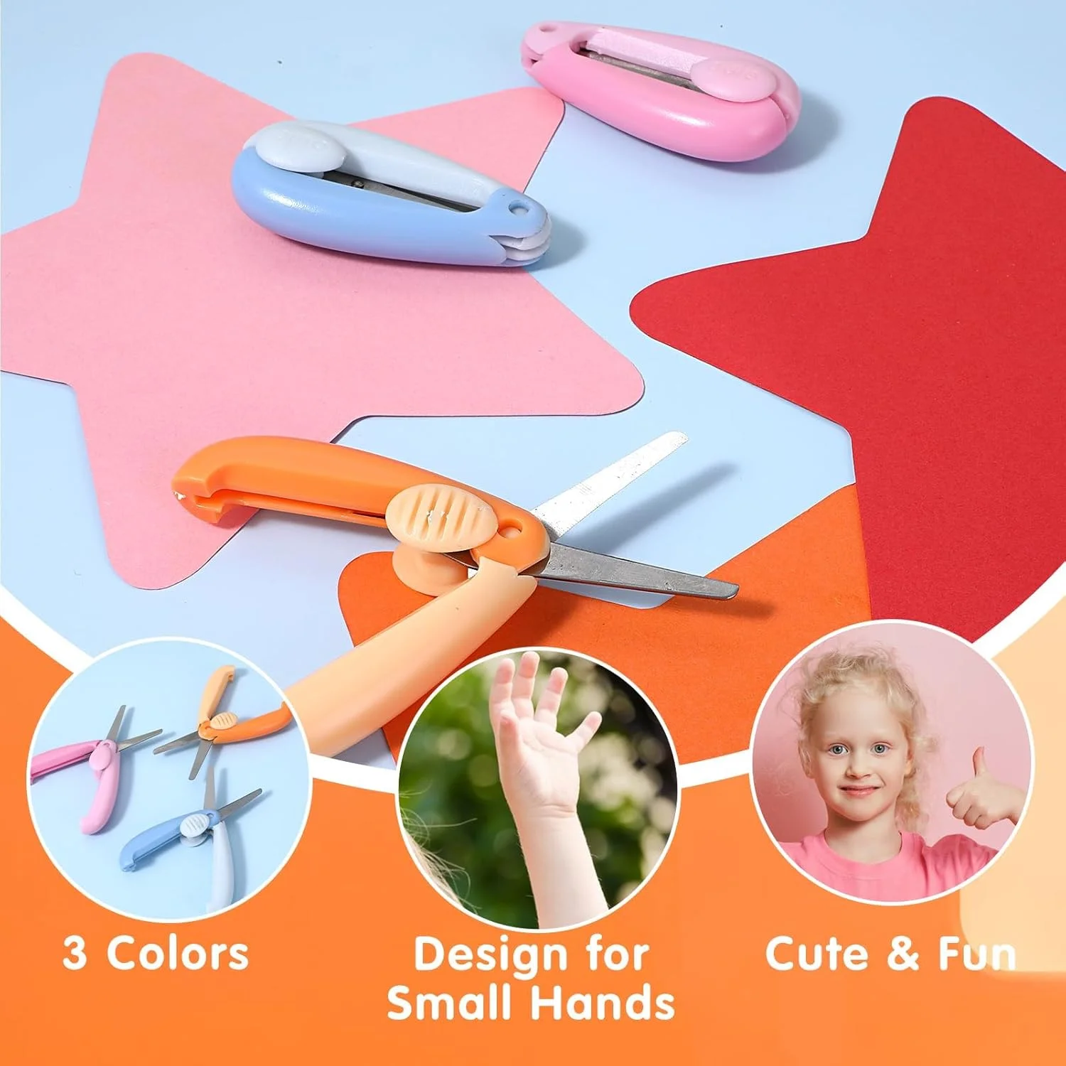 قیچی ایمنی کودک آزونه، 3 عددی، ست قیچی مینی کاردستی جمع شونده زیبا - ایده آل برای کودکان نوپا، اسکرپ بوک و برش کاغذ قیچی ایمنی کودک آزونه، 3 عددی، ست قیچی مینی کاردستی جمع شونده زیبا - ایده آل برای کودکان نوپا، اسکرپ بوک و برش کاغذ