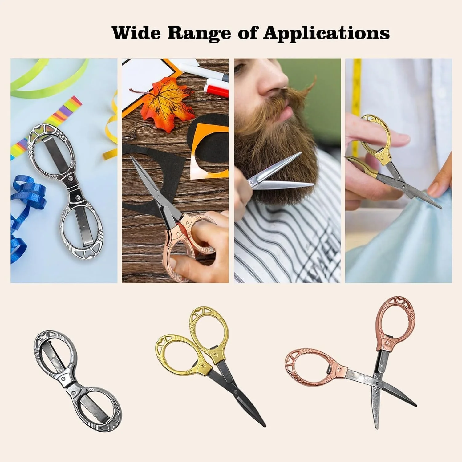 قیچی تاشو آزونه 3 عددی - قیچی مسافرتی کوچک استیل ضد زنگ قابل حمل، قیچی های جمع و جور به شکل عینک، ایمن برای خانه، دفتر، صنایع دستی، خیاطی و لوازم جانبی نشان (رزگلد، طلایی، نقره ای) قیچی تاشو آزونه 3 عددی - قیچی مسافرتی کوچک استیل ضد زنگ قابل حمل، قیچی های جمع و جور به شکل عینک، ایمن برای خانه، دفتر، صنایع دستی، خیاطی و لوازم جانبی نشان (رزگلد، طلایی، نقره ای)