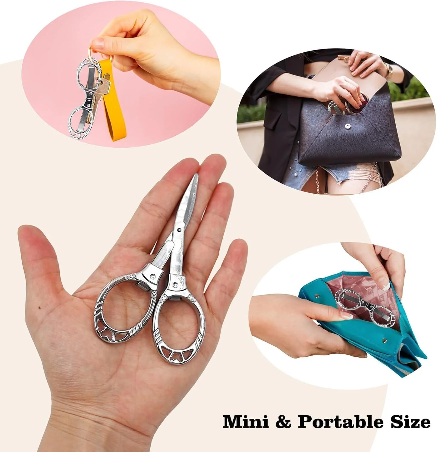 قیچی تاشو آزونه 3 عددی - قیچی مسافرتی کوچک استیل ضد زنگ قابل حمل، قیچی های جمع و جور به شکل عینک، ایمن برای خانه، دفتر، صنایع دستی، خیاطی و لوازم جانبی نشان (رزگلد، طلایی، نقره ای) قیچی تاشو آزونه 3 عددی - قیچی مسافرتی کوچک استیل ضد زنگ قابل حمل، قیچی های جمع و جور به شکل عینک، ایمن برای خانه، دفتر، صنایع دستی، خیاطی و لوازم جانبی نشان (رزگلد، طلایی، نقره ای)