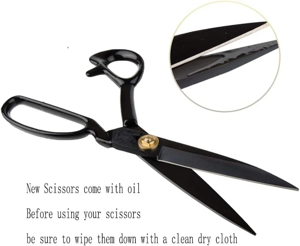 قیچی خیاطی 12 اینچی AWCA برای برش پارچه، مشکی، بسته 1 عددی قیچی خیاطی 12 اینچی AWCA برای برش پارچه، مشکی، بسته 1 عددی