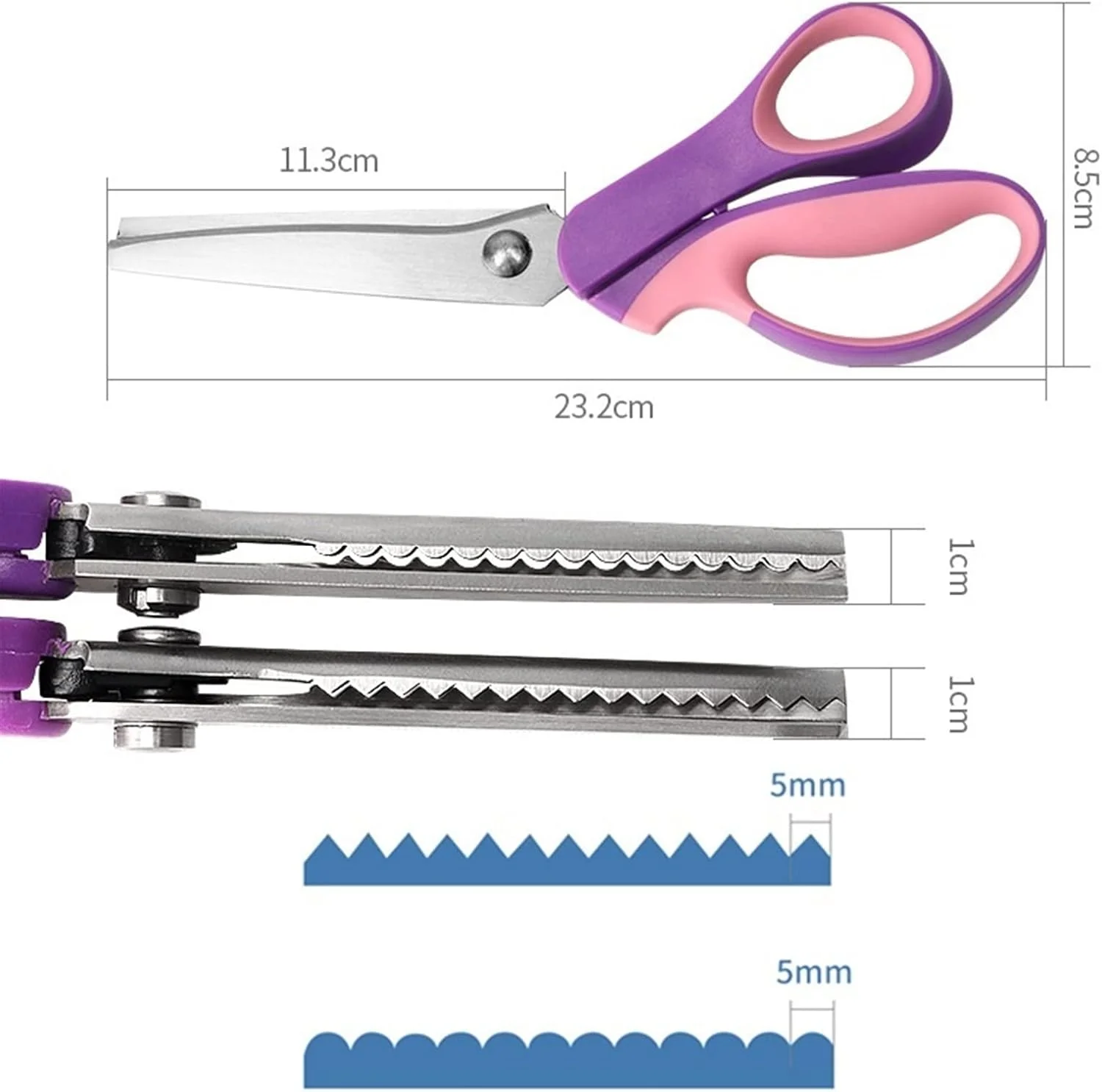 قیچی خیاطی AUEMNUR، برش صاف، فولاد ضد زنگ