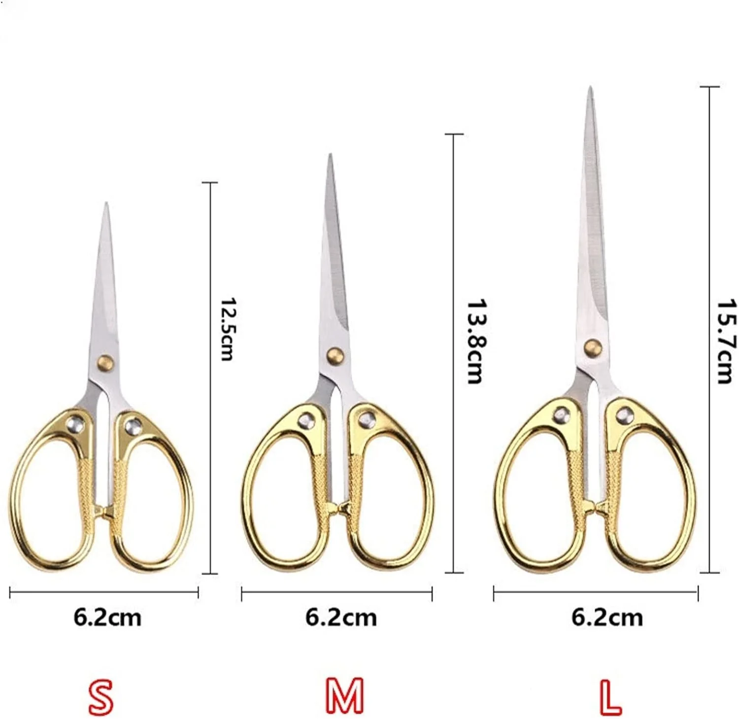 قیچی AUEMNUR، یک عدد، قیچی خیاطی حرفه ای برای برش مستقیم پارچه و لباس، قیچی خیاطی، ابزار قیچی اداری لوازم التحریر خانگی (اندازه: 13.8cm*6.2cm)