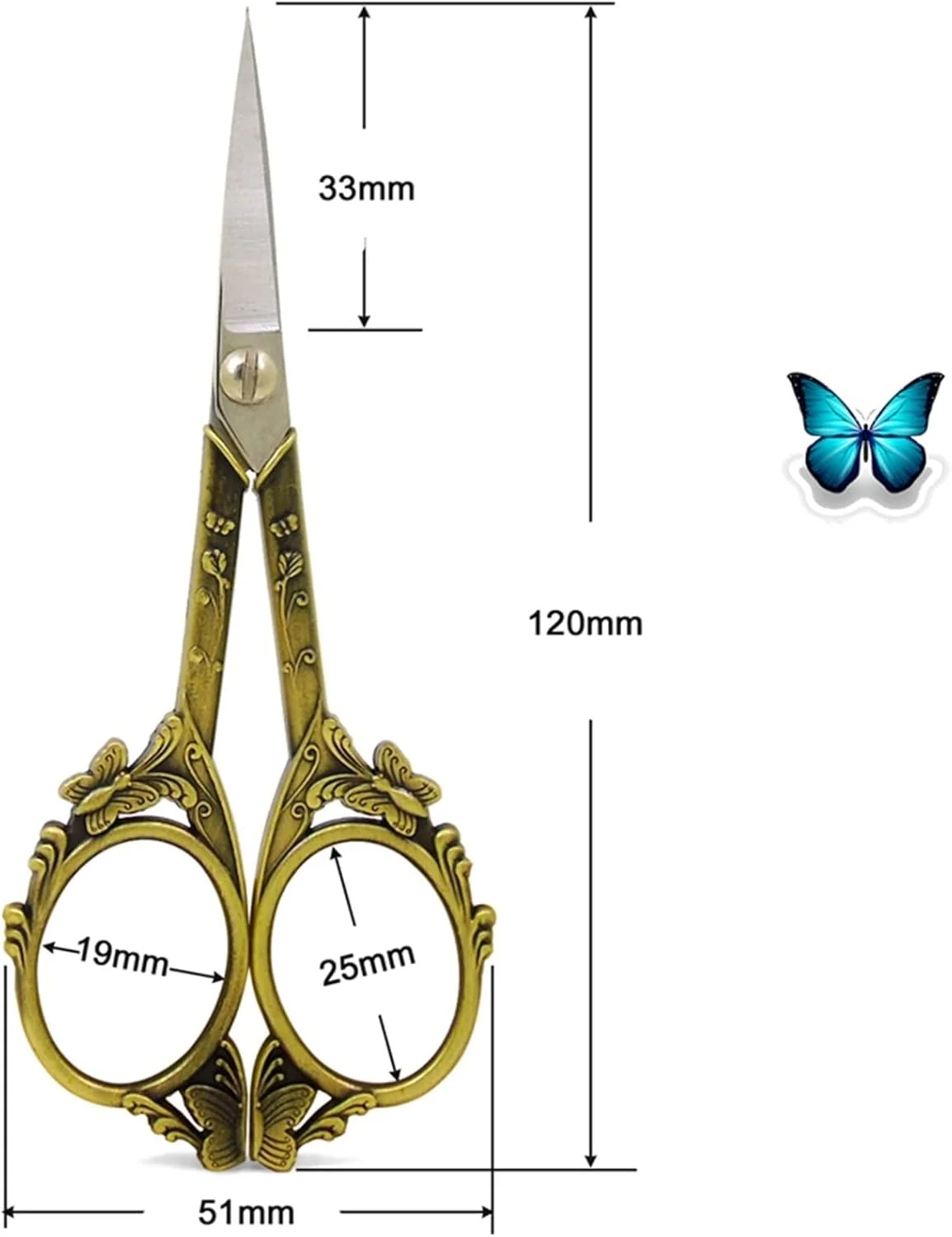 قیچی تاشو استیل ضد زنگ قابل حمل AUEMNUR، مناسب ماهیگیری، خیاطی و برش نخ (Hortel)