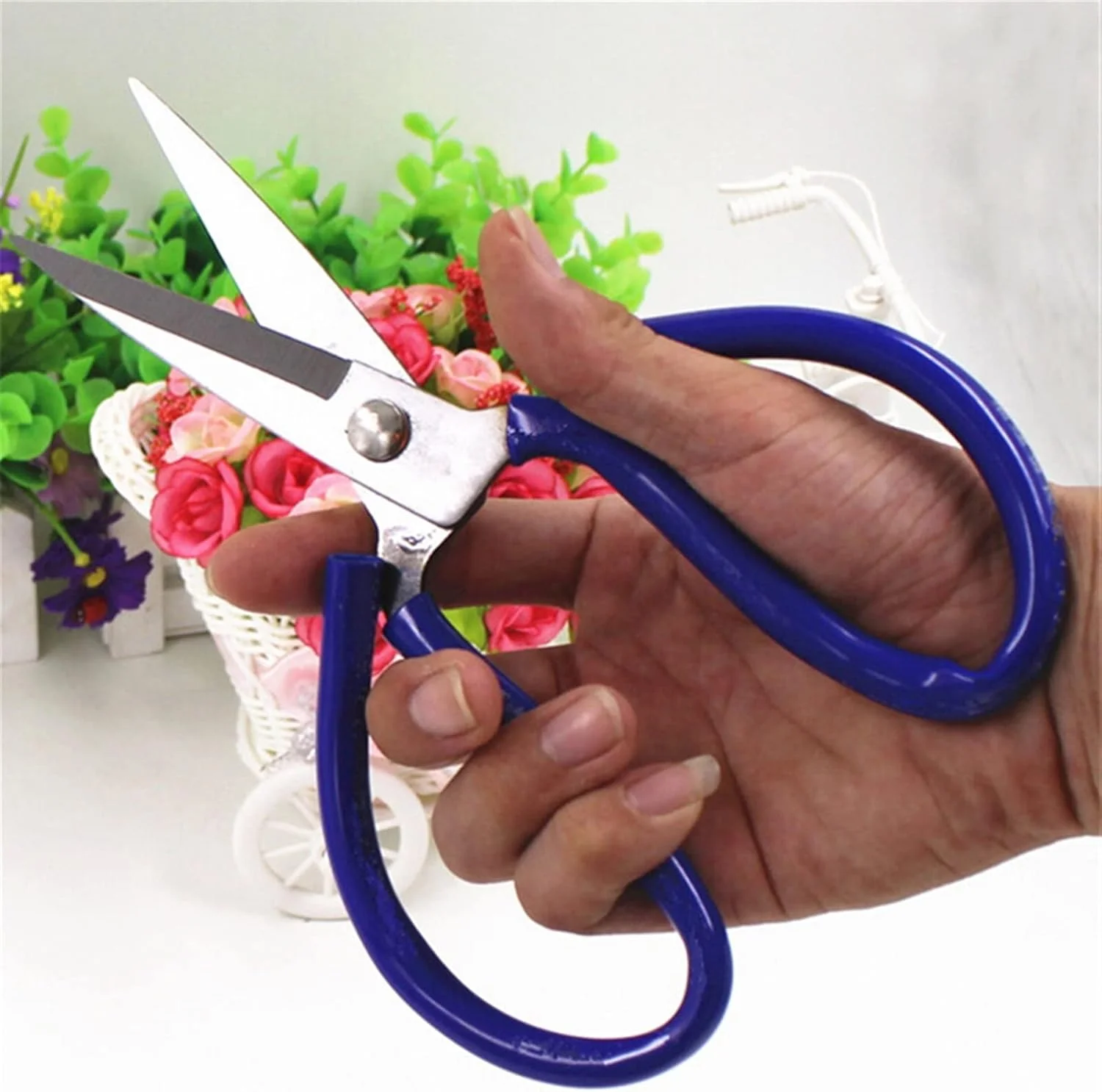 قیچی خیاطی حرفه ای AUEMNUR، قیچی برش پارچه و نخ سوزن، جنس استیل ضد زنگ، بدون آسیب به دست