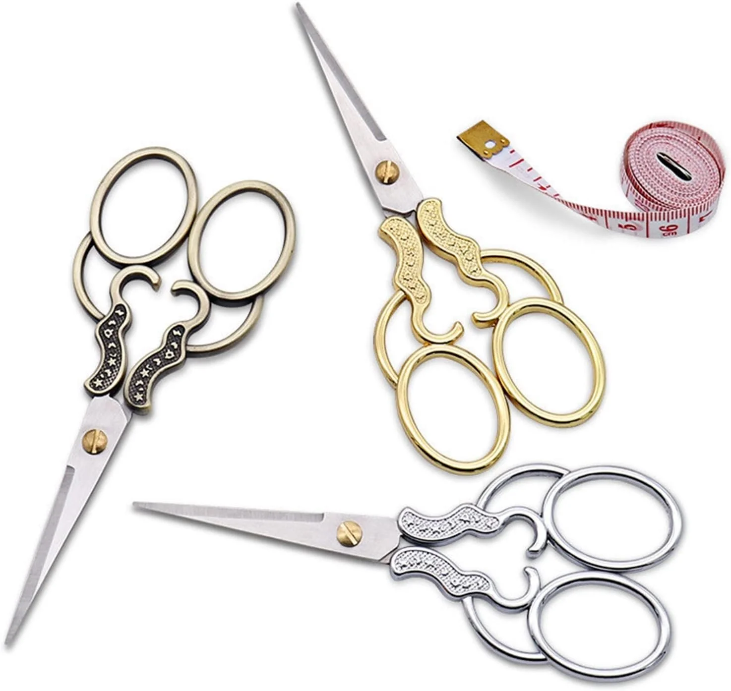 قیچی پارچه AUEMNUR، قیچی طلایی صنایع دستی برای سوزن دوزی و صنایع دستی، قیچی کاغذ (رنگ: Hortel) قیچی پارچه AUEMNUR، قیچی طلایی صنایع دستی برای سوزن دوزی و صنایع دستی، قیچی کاغذ (رنگ: Hortel)