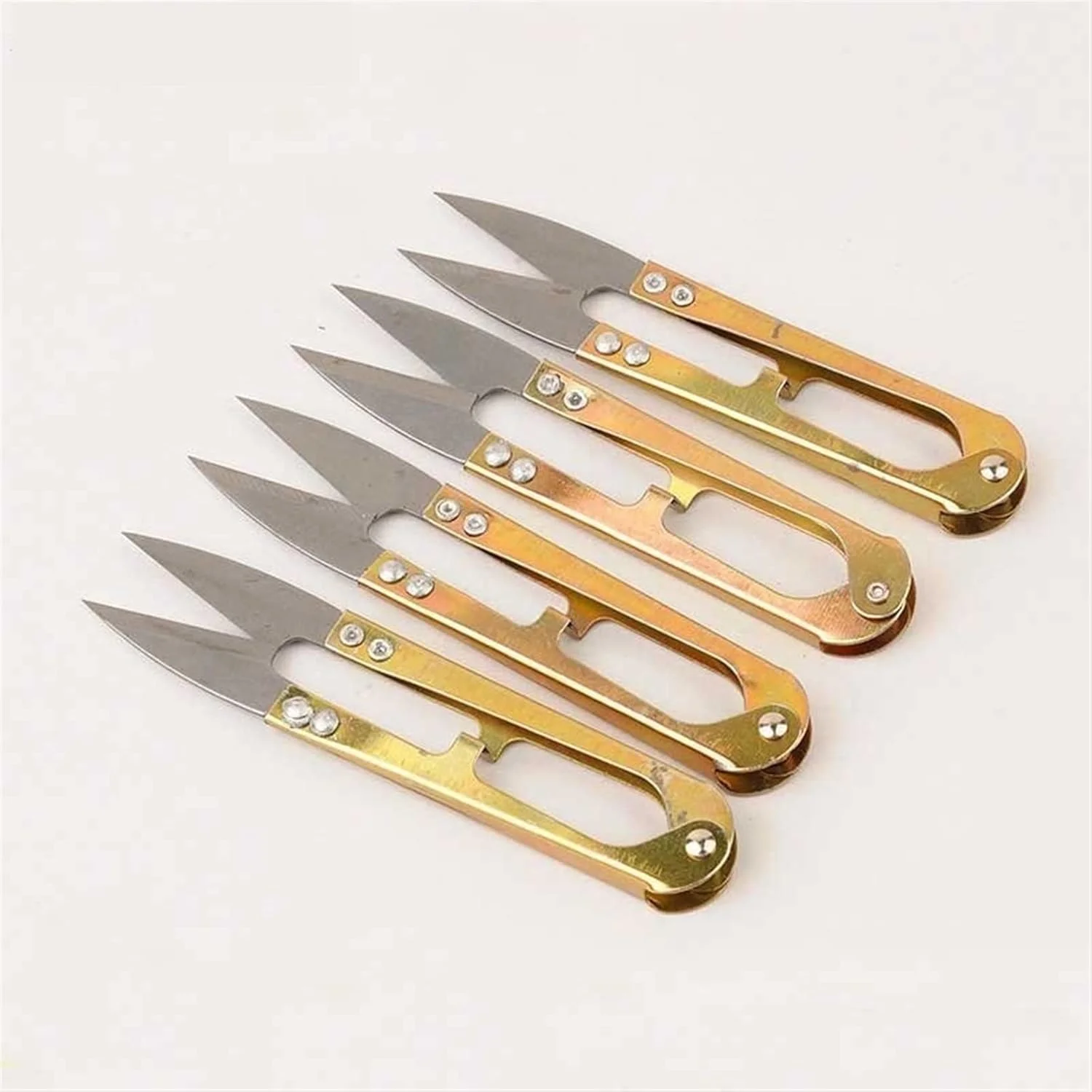 قیچی خیاطی AUEMNUR، قیچی کوچک نخ بُر فولادی، طلایی، مناسب گلدوزی، خیاطی و برش پارچه قیچی خیاطی AUEMNUR، قیچی کوچک نخ بُر فولادی، طلایی، مناسب گلدوزی، خیاطی و برش پارچه