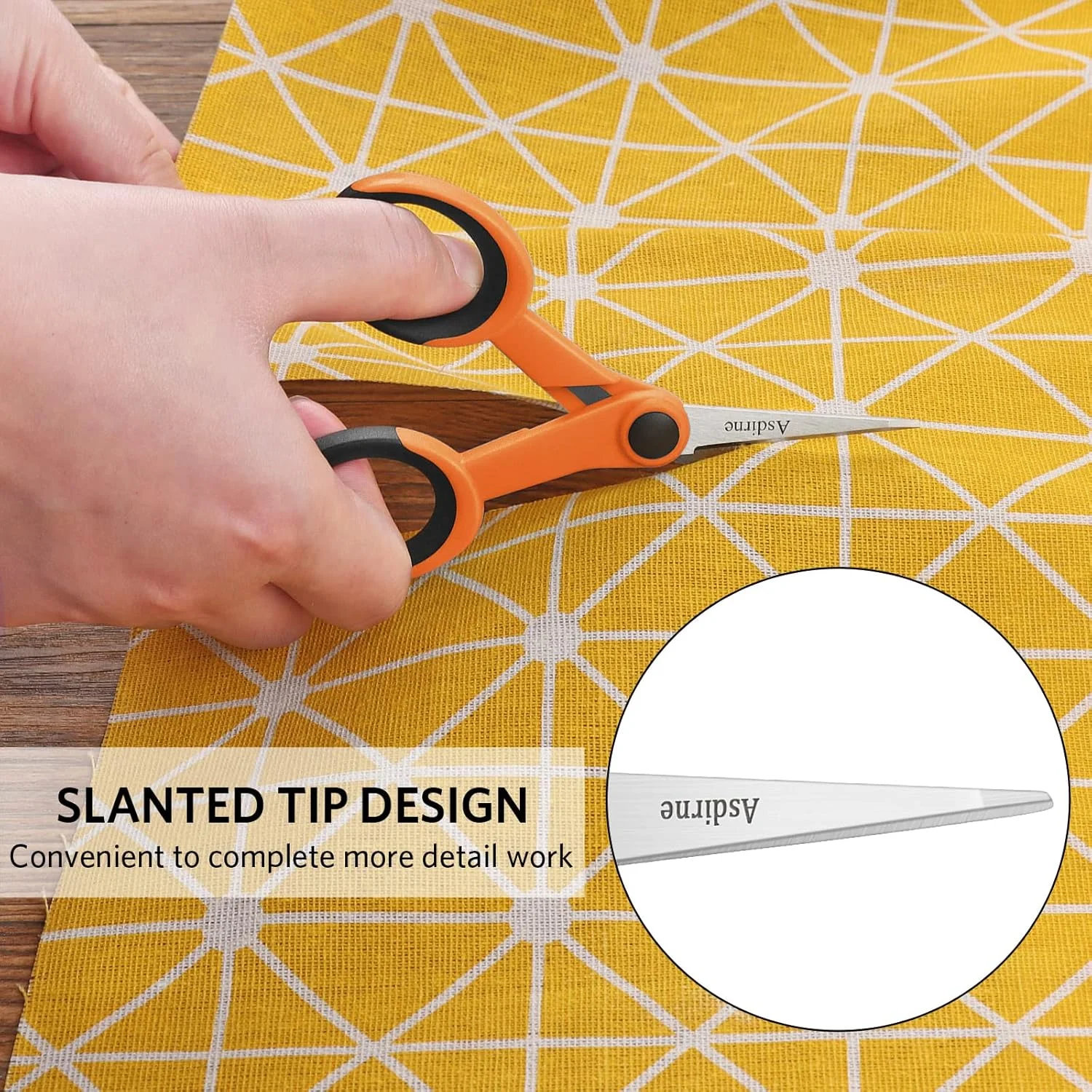 قیچی پارچه آسدیرنه، مجموعه قیچی با تیغه تیز از جنس استیل ضد زنگ و دسته های نرم، شامل قیچی خیاطی، قیچی کاردستی، نخ چین و قیچی گلدوزی، 4 عدد، نارنجی/مشکی قیچی پارچه آسدیرنه، مجموعه قیچی با تیغه تیز از جنس استیل ضد زنگ و دسته های نرم، شامل قیچی خیاطی، قیچی کاردستی، نخ چین و قیچی گلدوزی، 4 عدد، نارنجی/مشکی