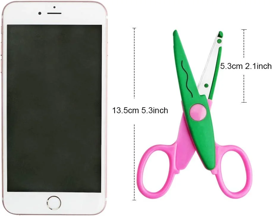 قیچی های کاردستی آسدیرنه با لبه های تزئینی، قیچی های اسکرپ بوک رزین ABS با 6 طرح، ایمن برای کودکان، برش صاف، مجموعه 6 عددی، سرگرم کننده و رنگارنگ قیچی های کاردستی آسدیرنه با لبه های تزئینی، قیچی های اسکرپ بوک رزین ABS با 6 طرح، ایمن برای کودکان، برش صاف، مجموعه 6 عددی، سرگرم کننده و رنگارنگ