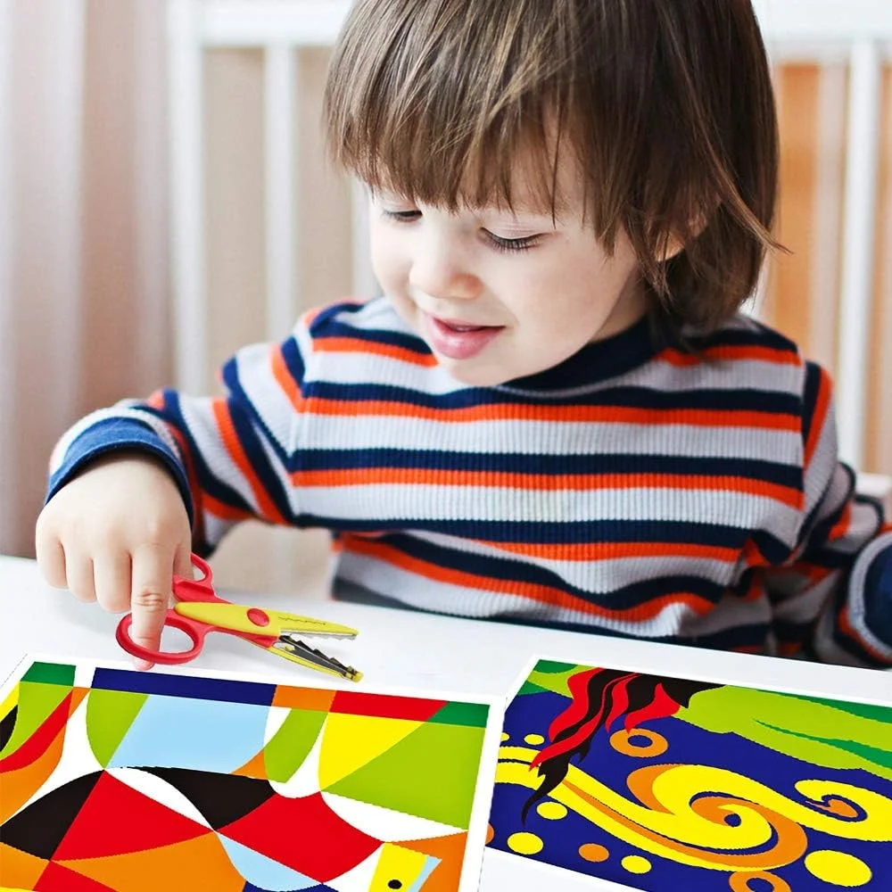 قیچی های کاردستی آسدیرنه با لبه های تزئینی، قیچی های اسکرپ بوک رزین ABS با 6 طرح، ایمن برای کودکان، برش صاف، مجموعه 6 عددی، سرگرم کننده و رنگارنگ قیچی های کاردستی آسدیرنه با لبه های تزئینی، قیچی های اسکرپ بوک رزین ABS با 6 طرح، ایمن برای کودکان، برش صاف، مجموعه 6 عددی، سرگرم کننده و رنگارنگ