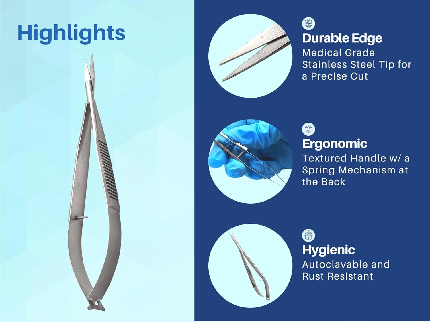 قیچی کاستروویجو Artman Instruments، 5.5 اینچ، مستقیم، برای برش بخیه، گلدوزی، فنری، بسیار تیز قیچی کاستروویجو Artman Instruments، 5.5 اینچ، مستقیم، برای برش بخیه، گلدوزی، فنری، بسیار تیز