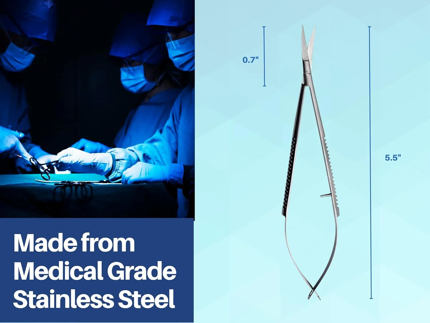 قیچی کاستروویجو Artman Instruments، 5.5 اینچ، مستقیم، برای برش بخیه، گلدوزی، فنری، بسیار تیز قیچی کاستروویجو Artman Instruments، 5.5 اینچ، مستقیم، برای برش بخیه، گلدوزی، فنری، بسیار تیز