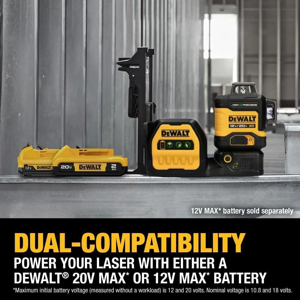 لیزر خطی دیوالت 12V/20V MAX XR، دقت بالا 3 X 360، سبز، شامل باتری و شارژر (DCLE34033D1) لیزر خطی دیوالت 12V/20V MAX XR، دقت بالا 3 X 360، سبز، شامل باتری و شارژر (DCLE34033D1)