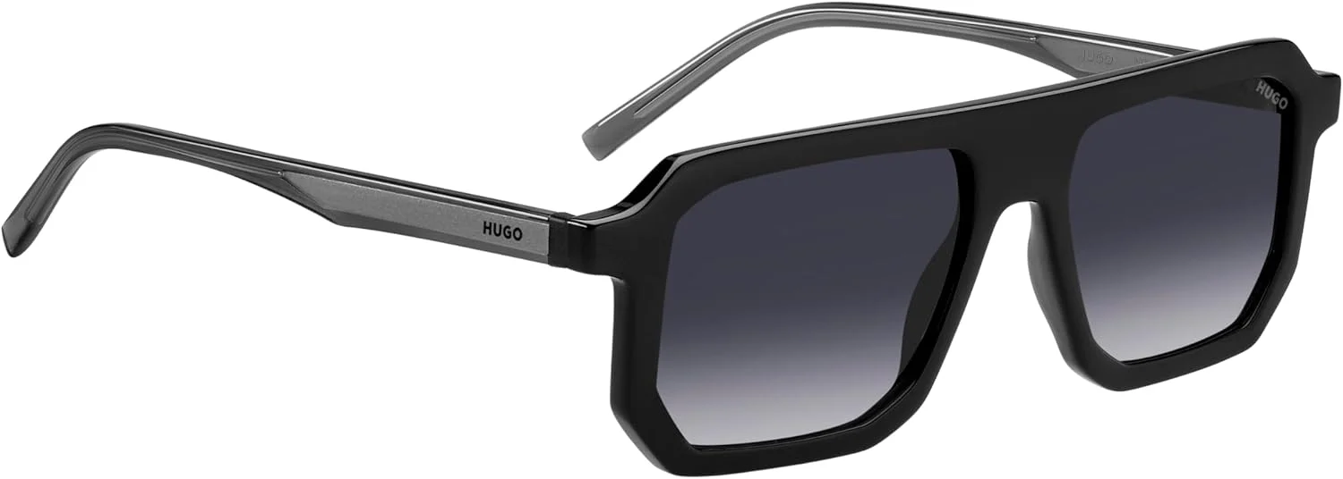 عینک آفتابی مردانه HUGO HG 1312/S با فریم مستطیلی و تخت، سایز 53 میلی متر، مشکی