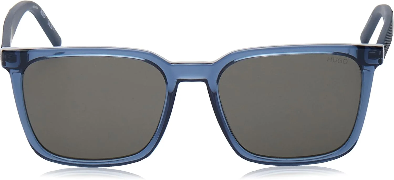 عینک آفتابی مردانه HUGO HG 1327/S با فریم مستطیلی، سایز 55 میلی متر، آبی