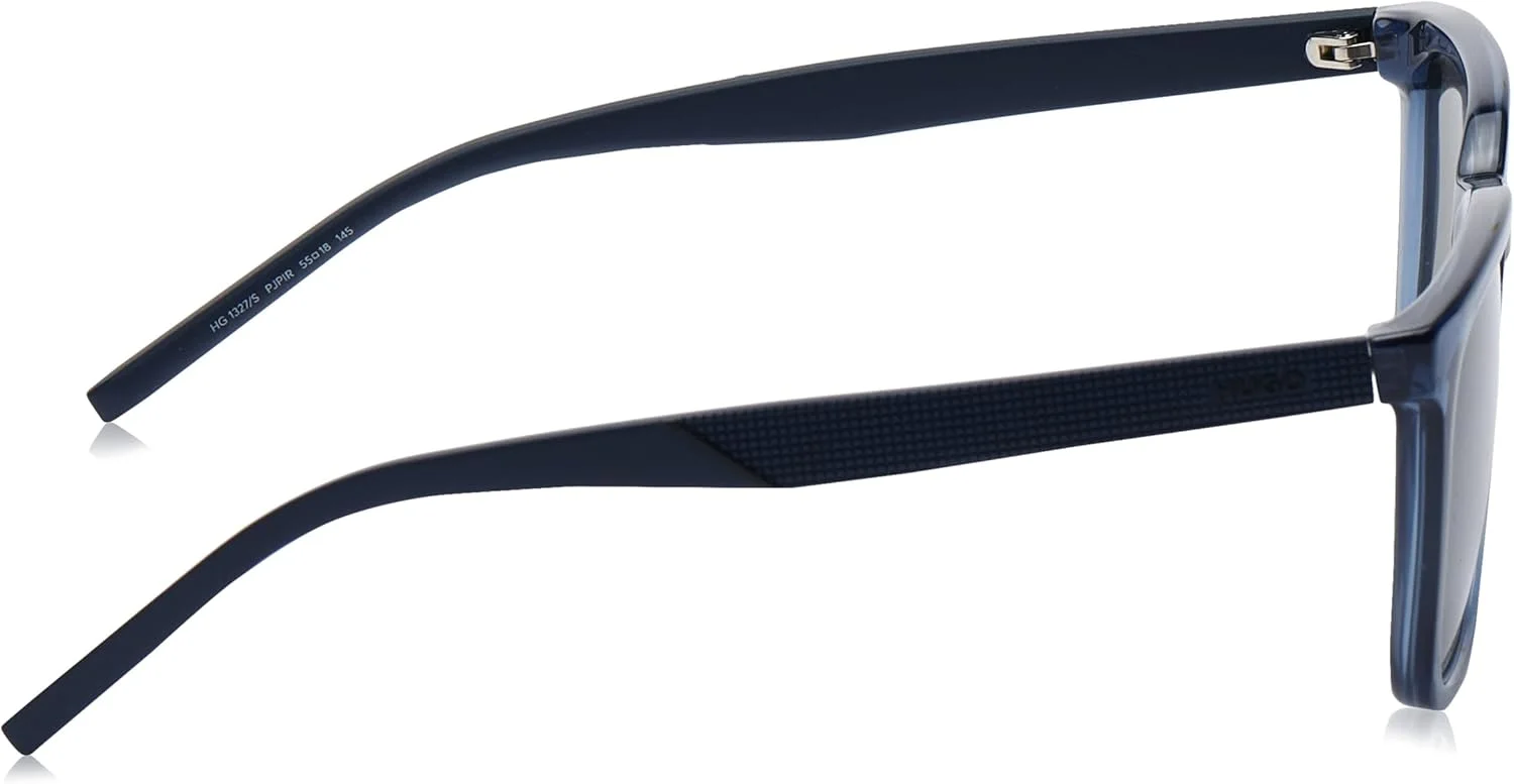 عینک آفتابی مردانه HUGO HG 1327/S با فریم مستطیلی، سایز 55 میلی متر، آبی