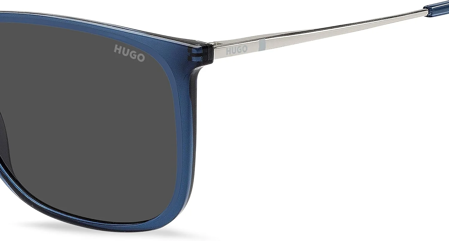 عینک آفتابی مردانه HUGO HG 1319/S با فریم مستطیلی، سایز 57 میلی متر، آبی پالادیوم