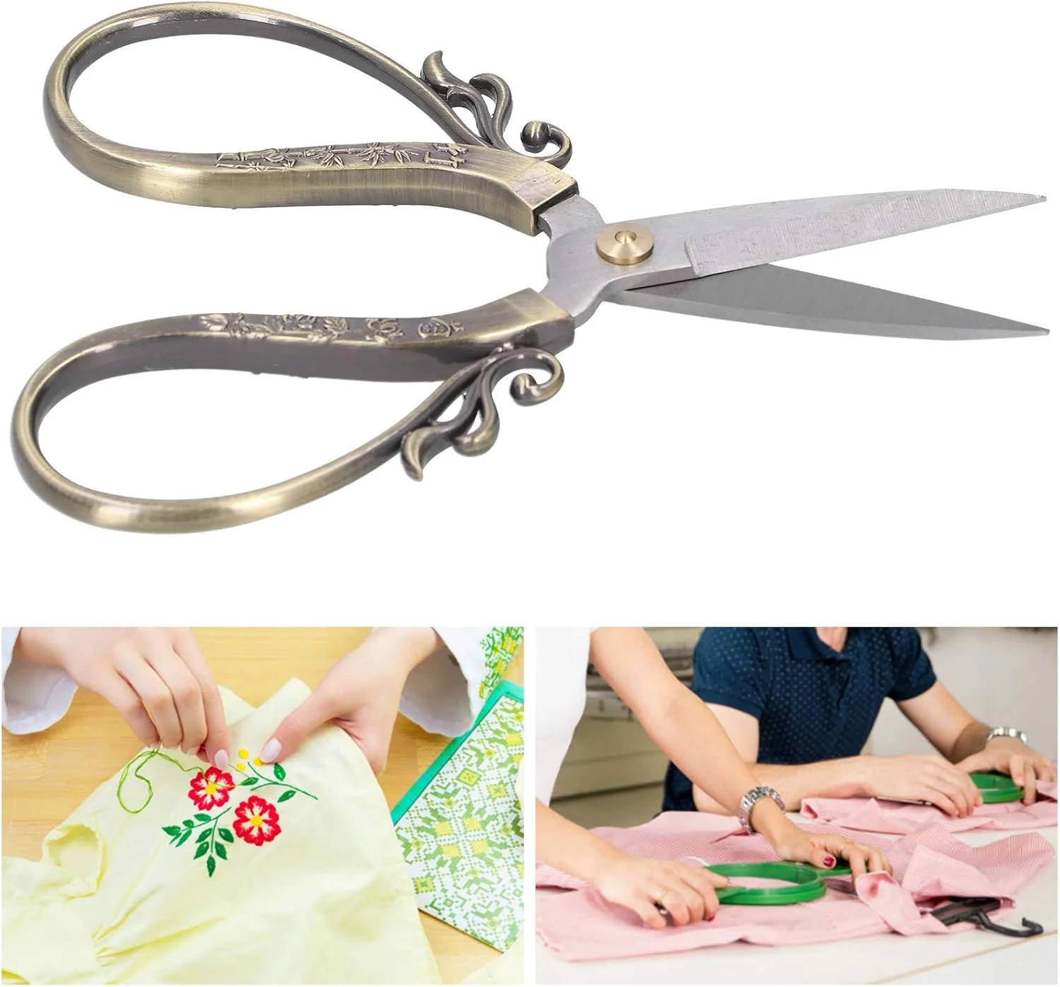 قیچی خیاطی ALQYQGS، قیچی تزئینی استیل ضد زنگ برای کاردستی، سوزن دوزی، خیاطی، کارهای هنری و لوازم گلدوزی قیچی خیاطی ALQYQGS، قیچی تزئینی استیل ضد زنگ برای کاردستی، سوزن دوزی، خیاطی، کارهای هنری و لوازم گلدوزی