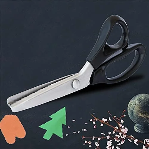 قیچی خیاطی حرفه ای استیل ضد زنگ ALFAAL با قیچی دندانه گرد برای پارچه، قیچی خیاطی DIY قیچی خیاطی حرفه ای استیل ضد زنگ ALFAAL با قیچی دندانه گرد برای پارچه، قیچی خیاطی DIY